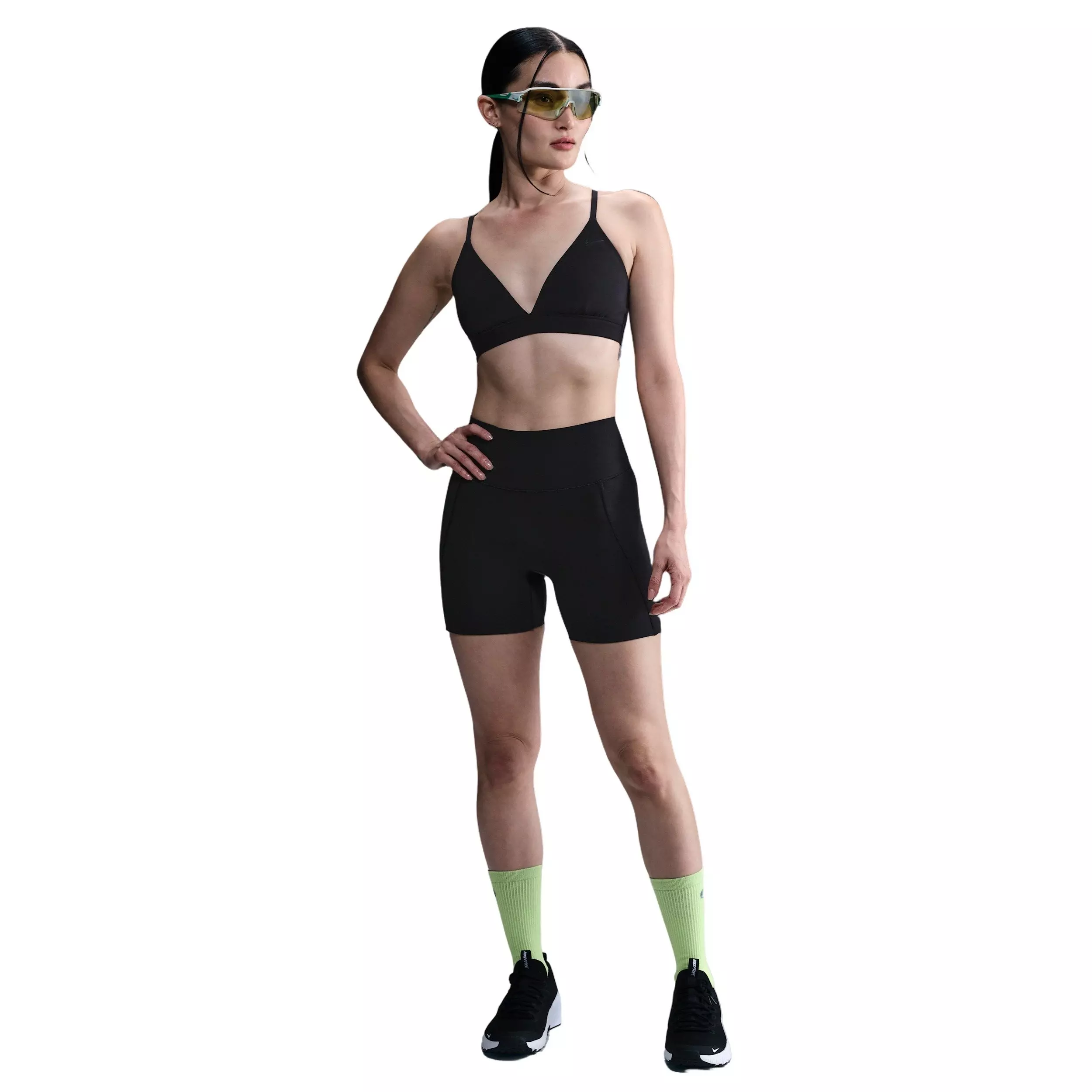 Nike Women's Form Light-Support Non-Padded Triangle Sports Bra -Black - BLACK