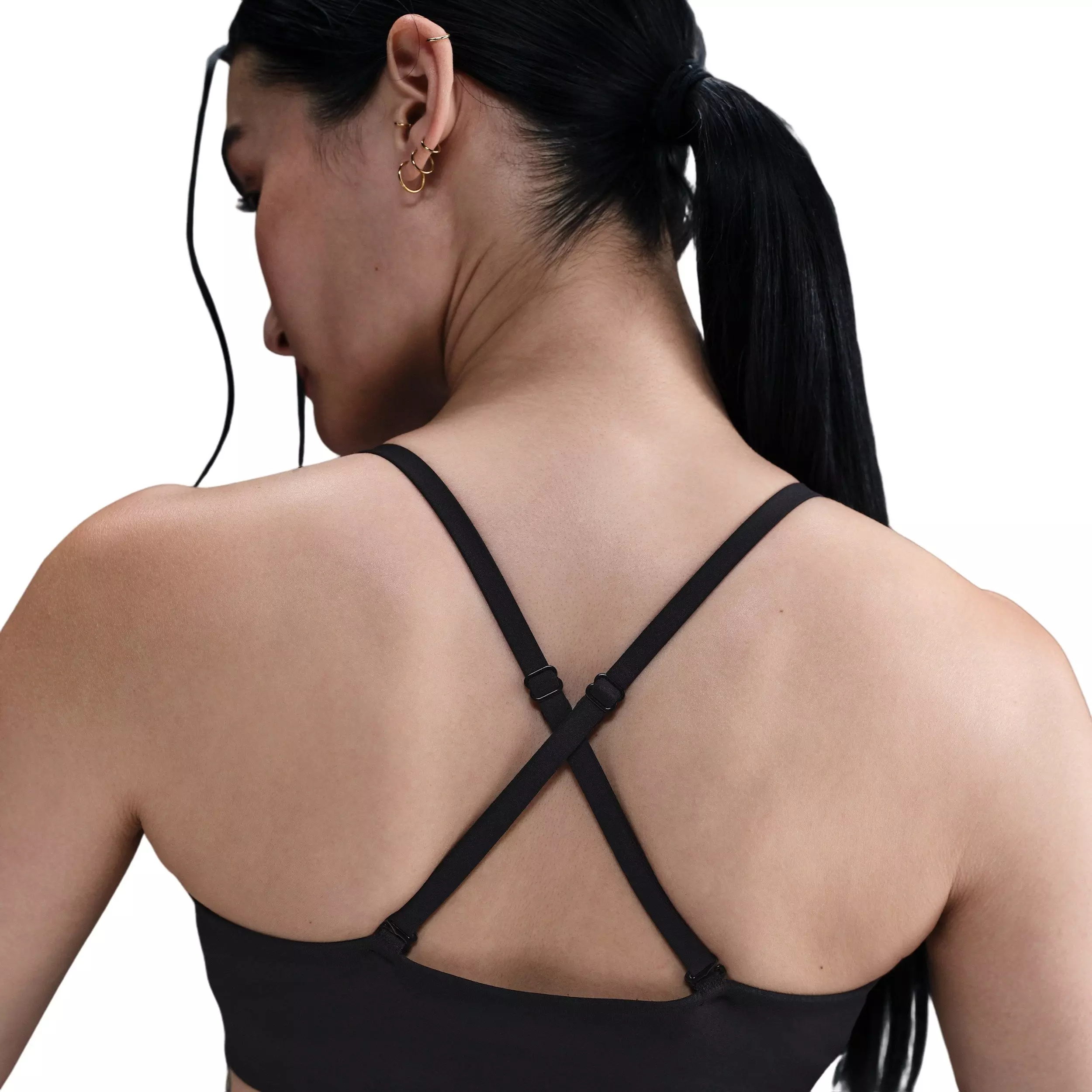 Nike Women's Form Light-Support Non-Padded Triangle Sports Bra -Black - BLACK