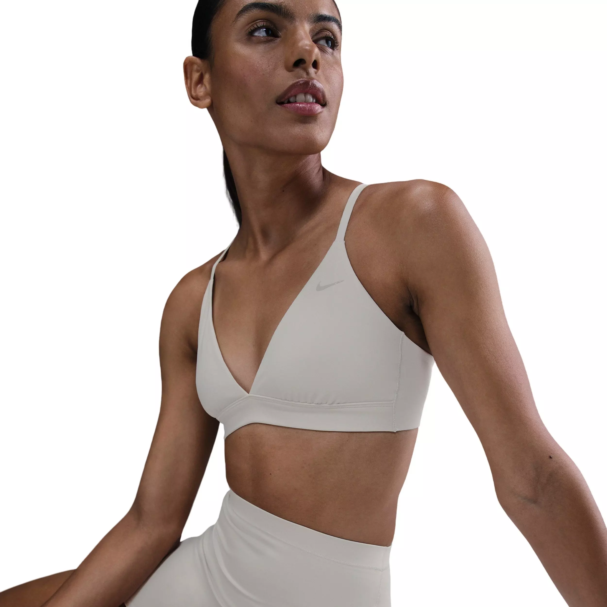 Nike Women's Form Light-Support Non-Padded Triangle Sports Bra - Brown - BROWN