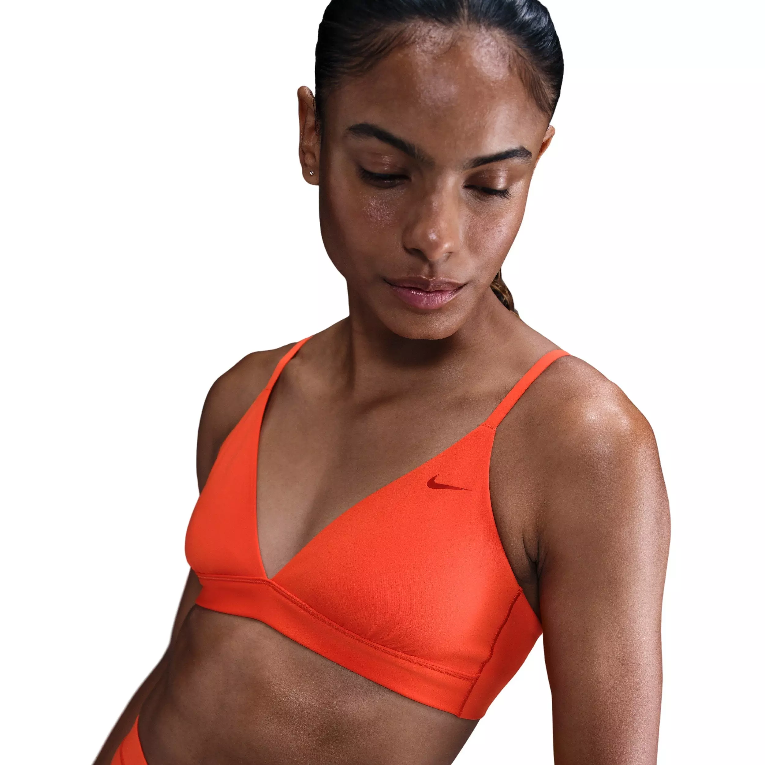 Nike Women's Form Light-Support Non-Padded Triangle Sports Bra - Red - RED