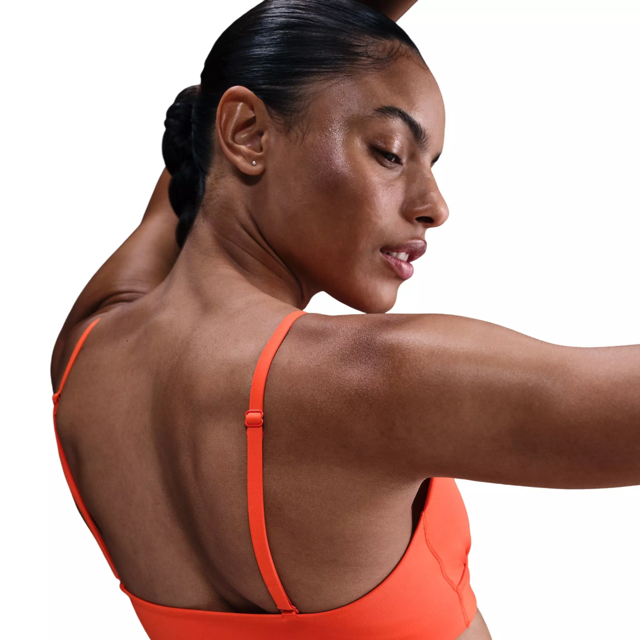 Nike Women's Form Light-Support Non-Padded Triangle Sports Bra -Red - RED