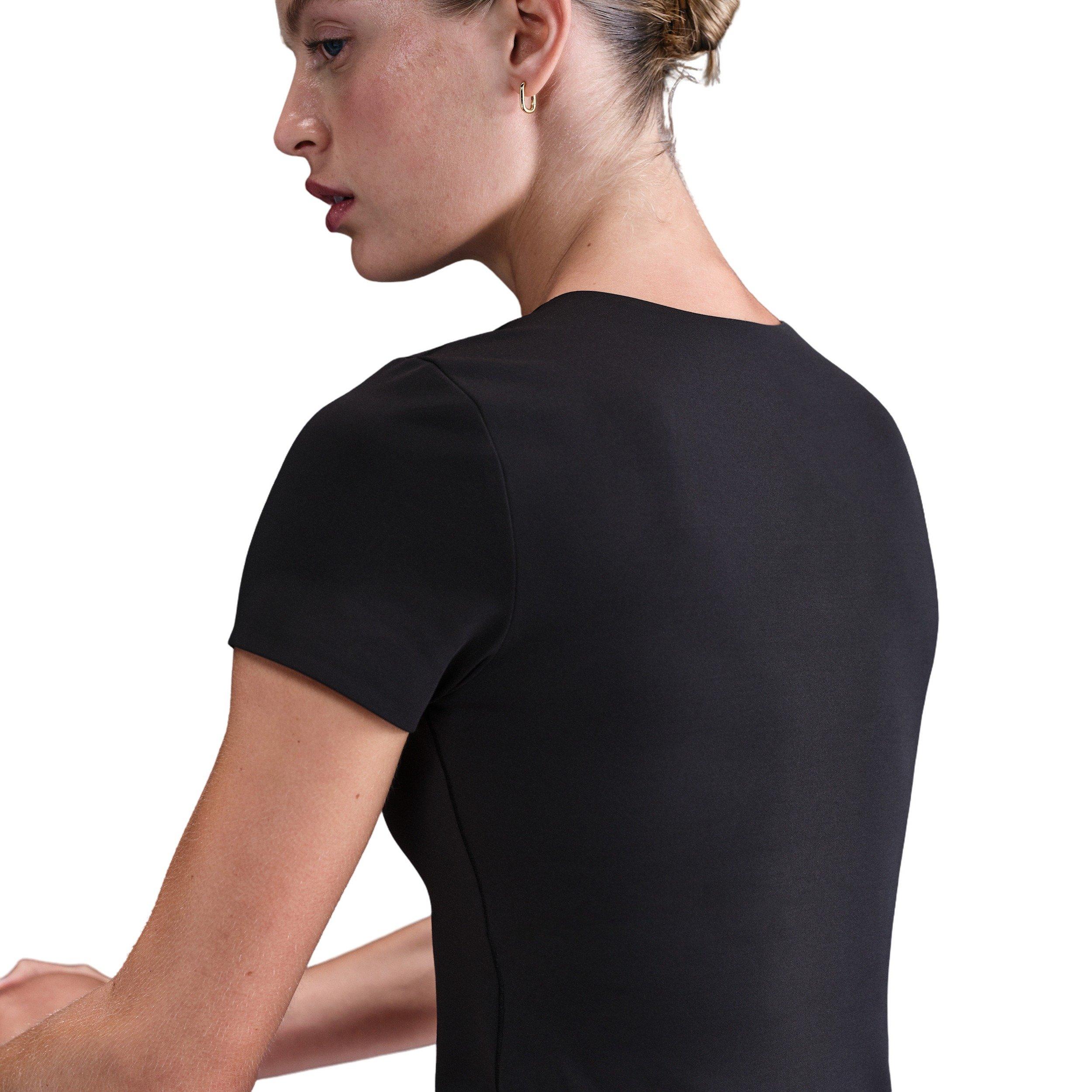 Nike Women's Dorm Short-Sleeve Top - Black - BLACK Thumbnail View 2