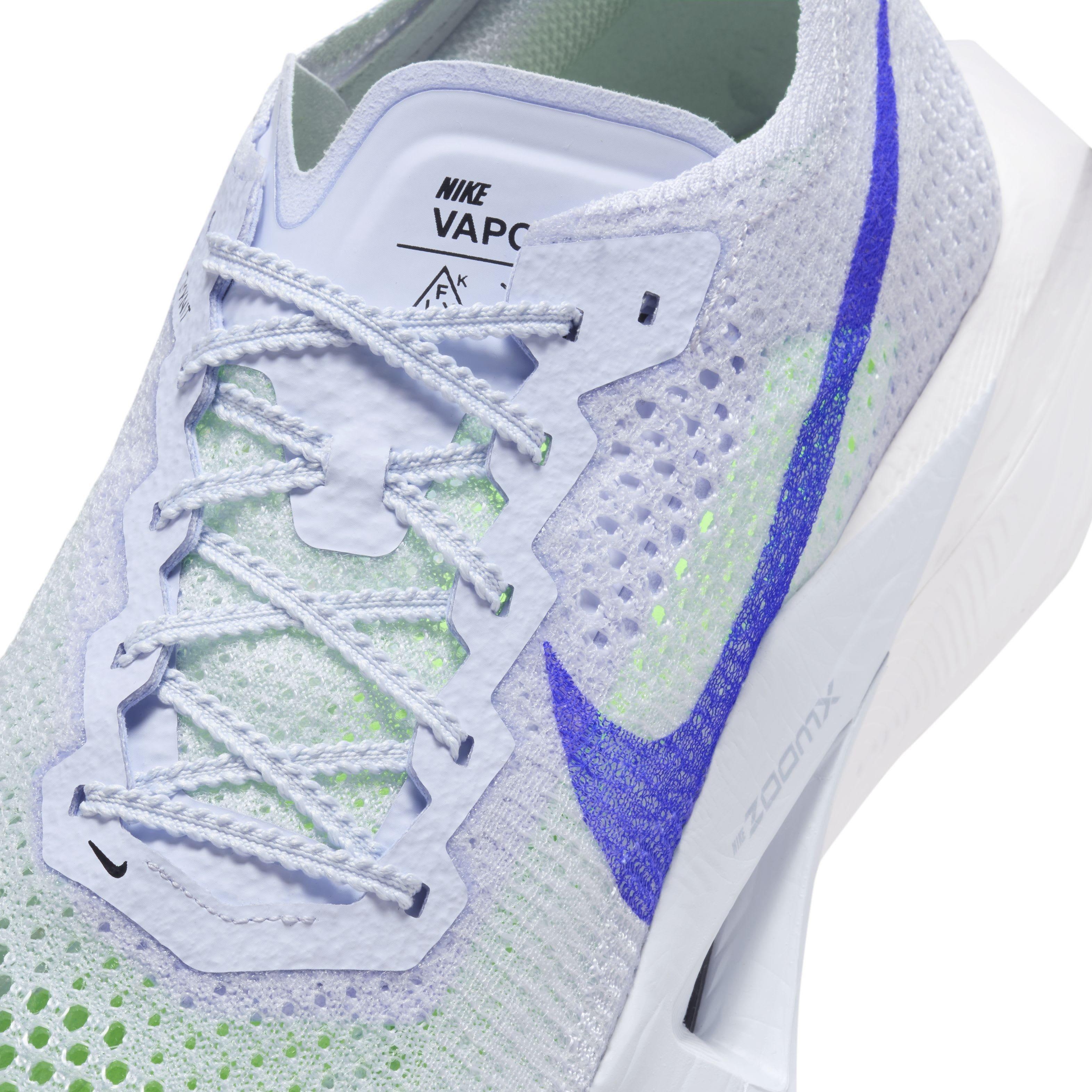 Nike Vaporfly 3 "Football Grey/Green Strike/Light Armory Blue/Racer Blue" Men's Running Shoe - GREY/GREEN/LT BLUE/BLUE Thumbnail View 7