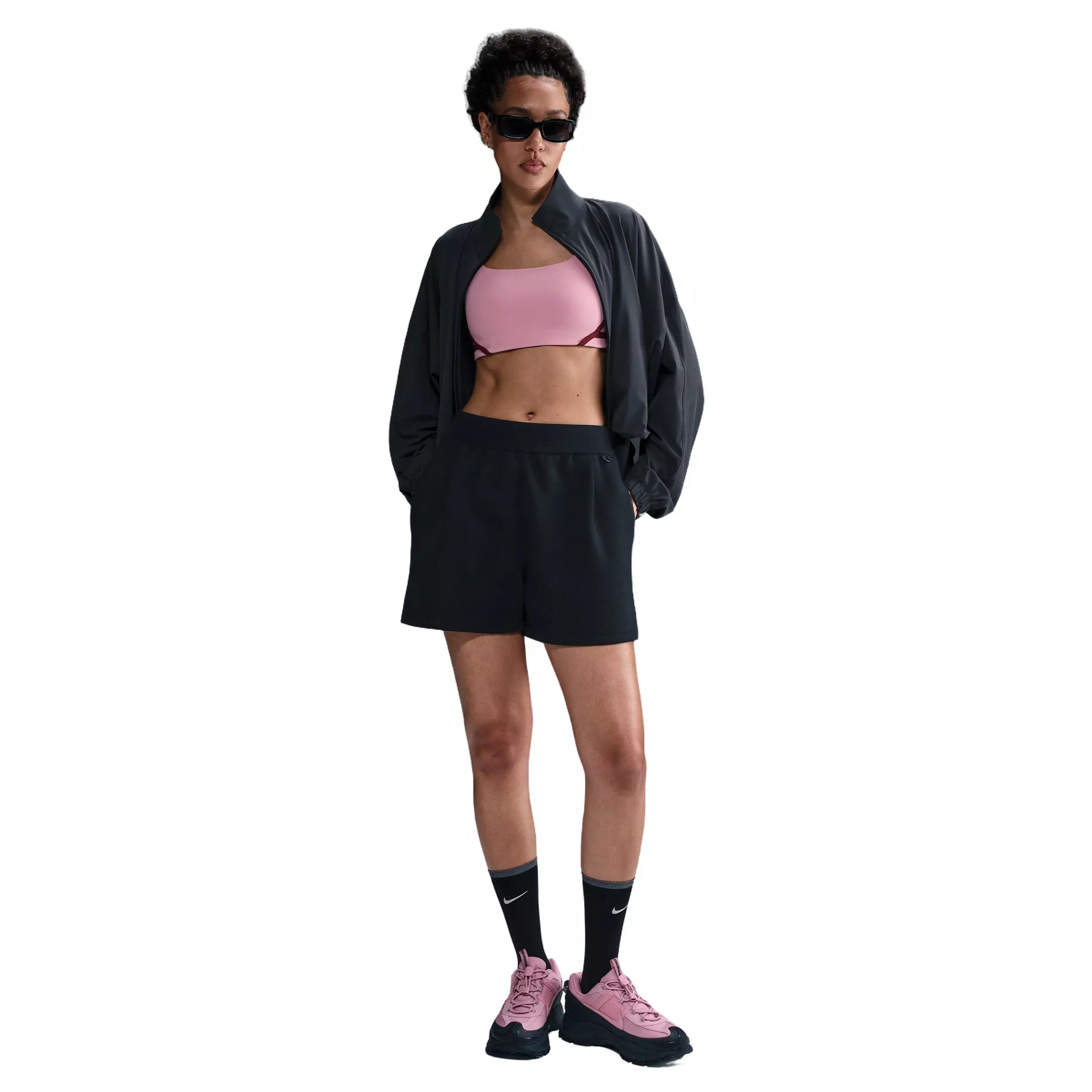 Nike Women's 24.7 ImpossiblySoft Dri-FIT Mid-Rise Loose 4" Shorts - Black - BLACK