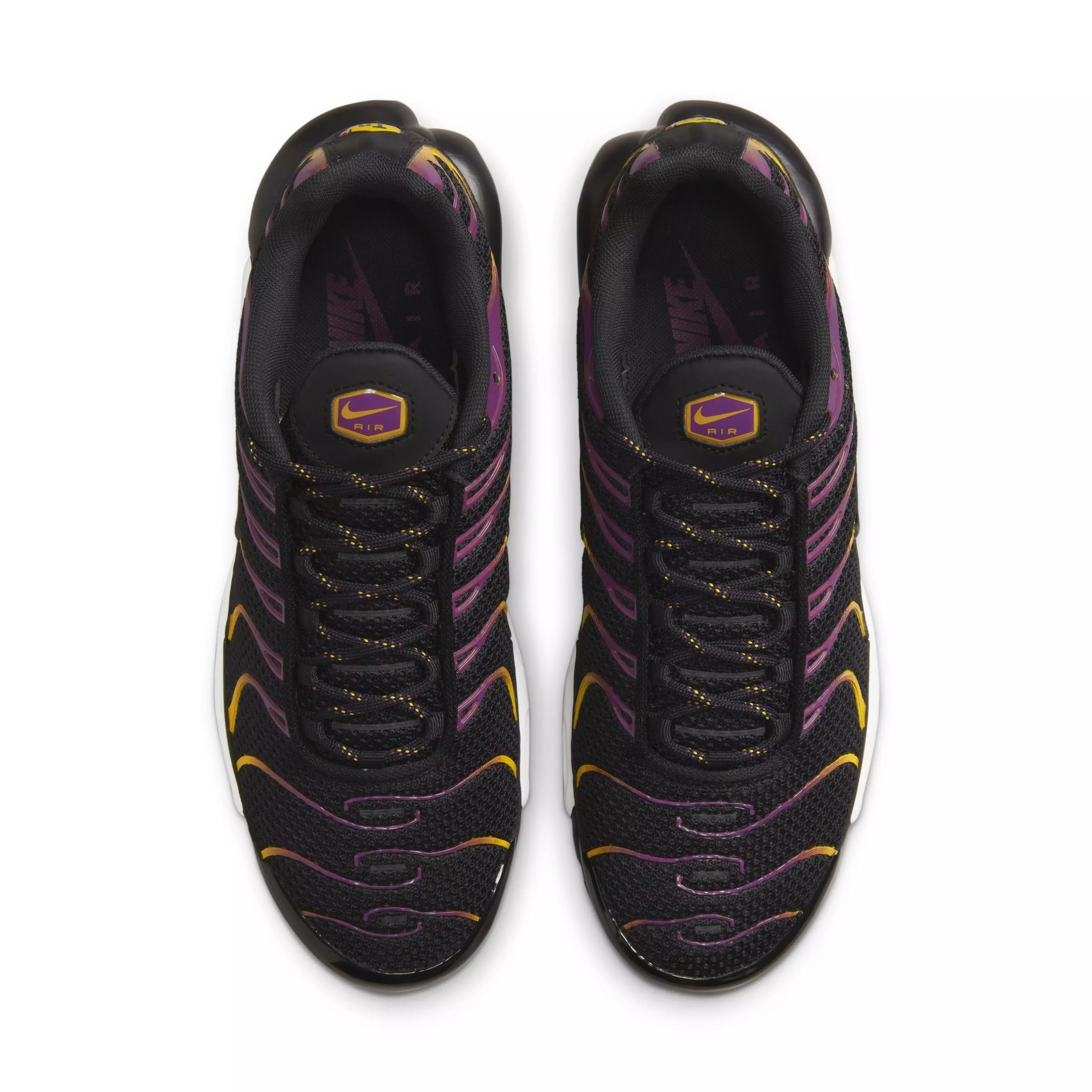 Nike Air Max Plus "Black/University Gold/Viotech/Black" Grade School Boys' Shoe - BLACK/GOLD/VIOTECH/BLACK