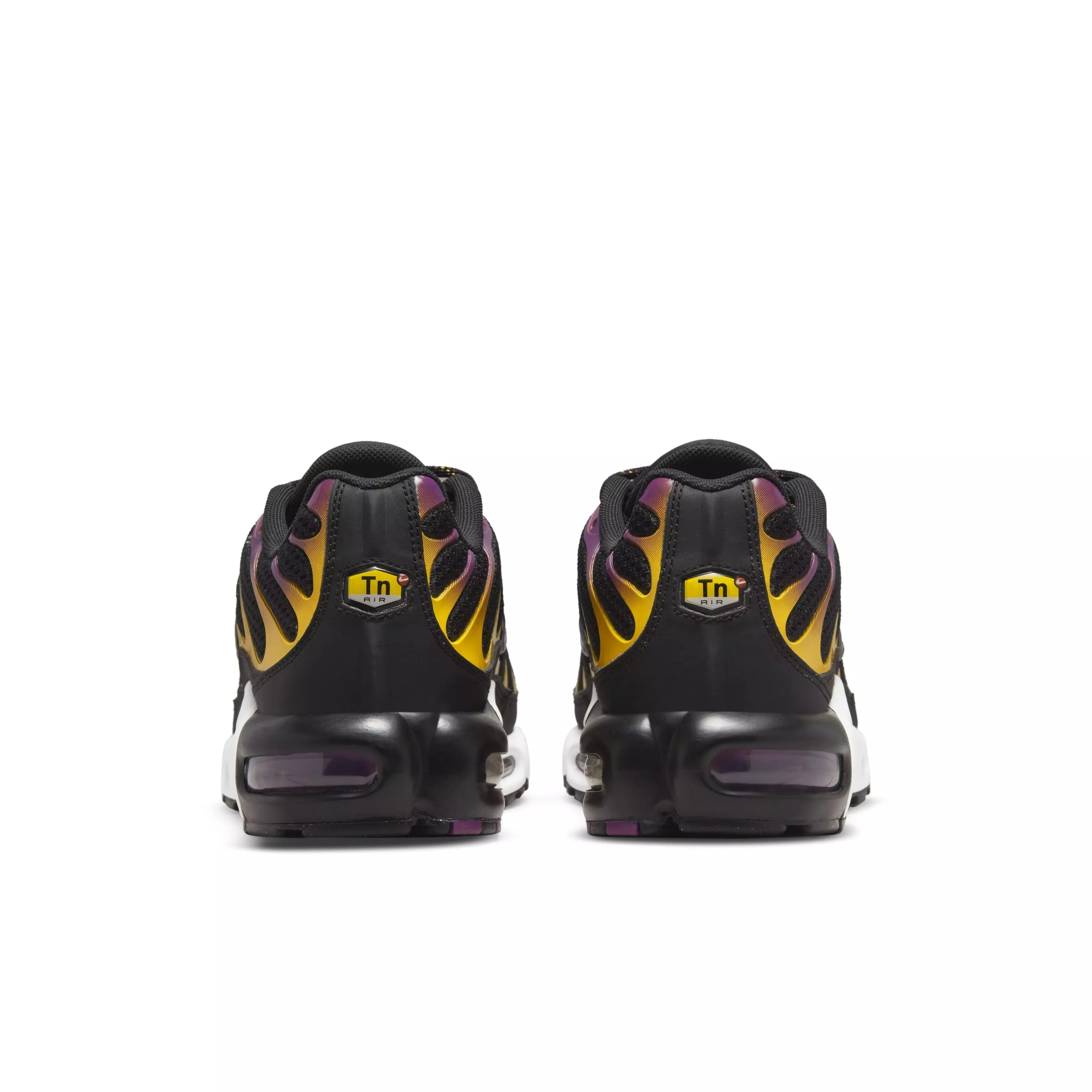 Nike Air Max Plus "Black/University Gold/Viotech/Black" Grade School Boys' Shoe - BLACK/GOLD/VIOTECH/BLACK
