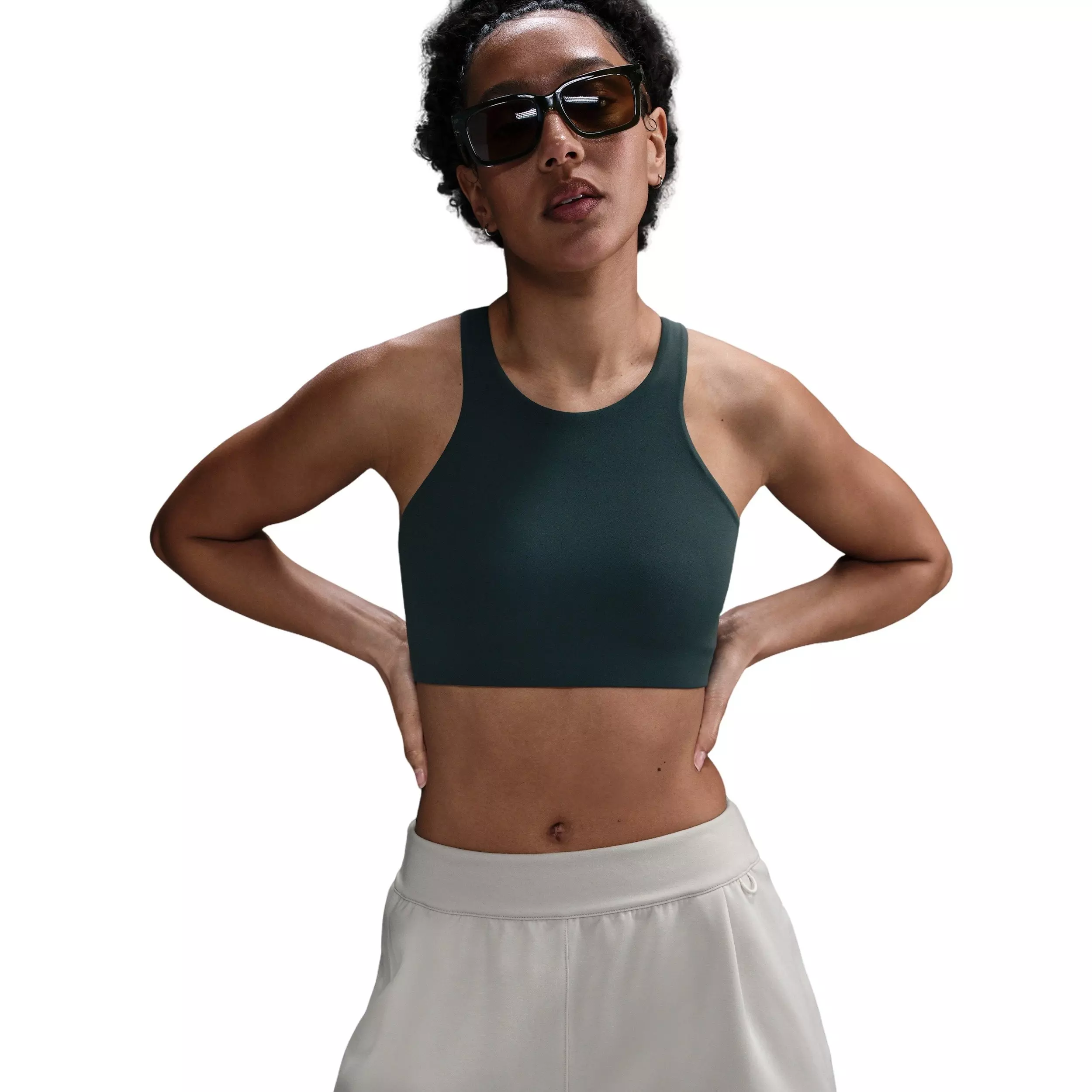 Nike Women's 24.7 ImpossiblySoft Dri-FIT Mid-Rise Loose 4" Shorts -Brown - BROWN