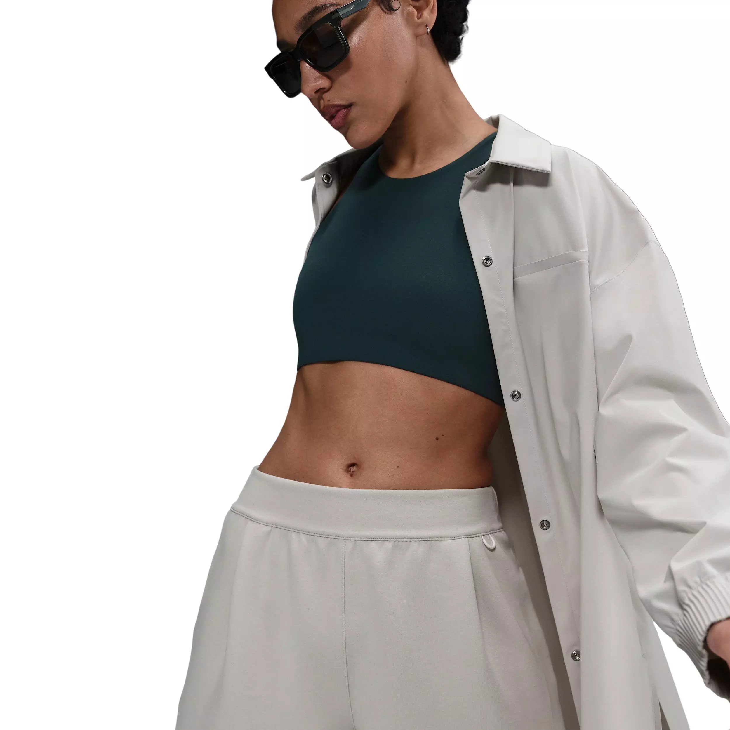 Nike Women's 24.7 ImpossiblySoft Dri-FIT Mid-Rise Loose 4" Shorts - Brown - BROWN