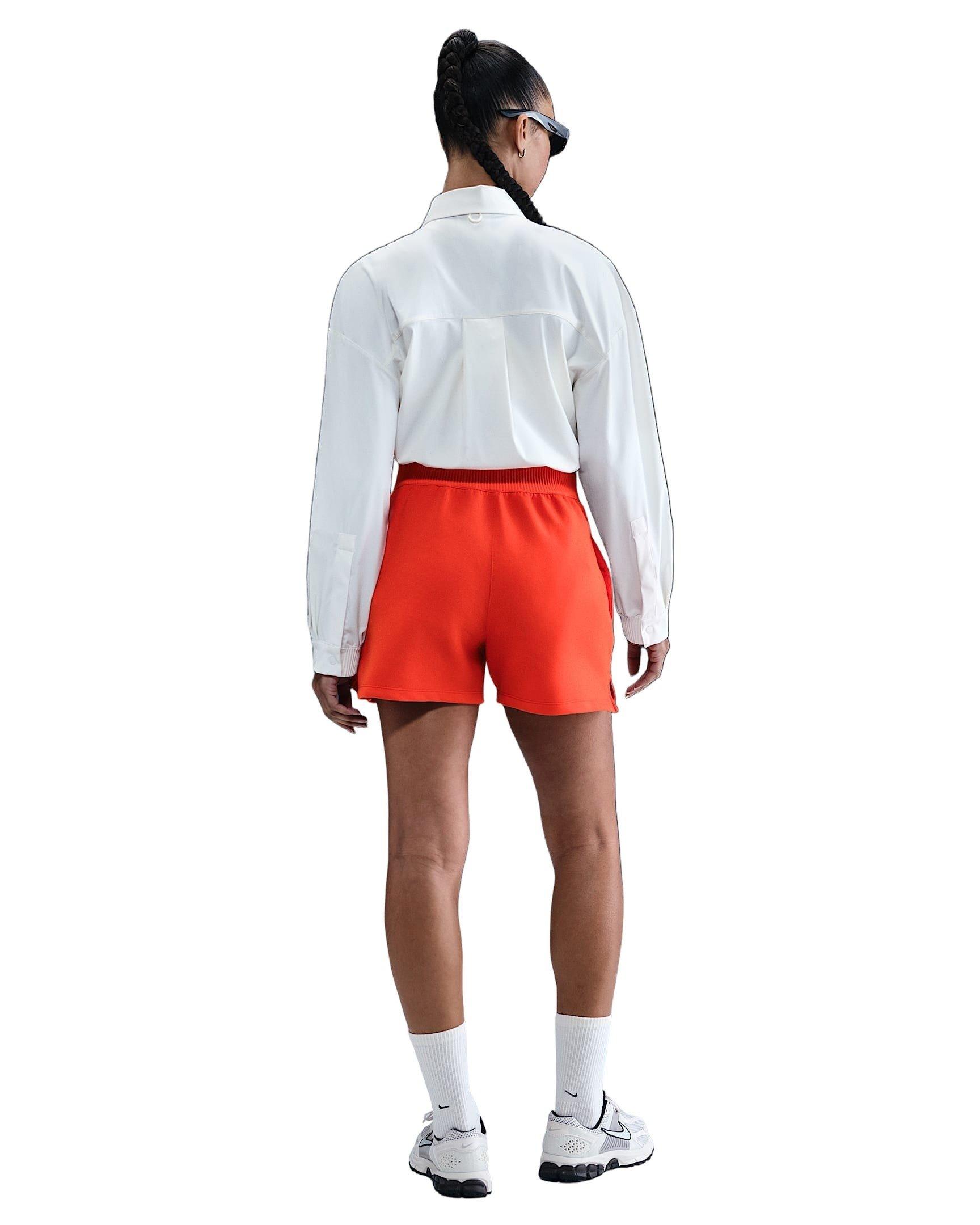 Nike Women's 24.7 ImpossiblySoft Dri-FIT Mid-Rise Loose 4" Shorts -Red - RED Thumbnail View 5