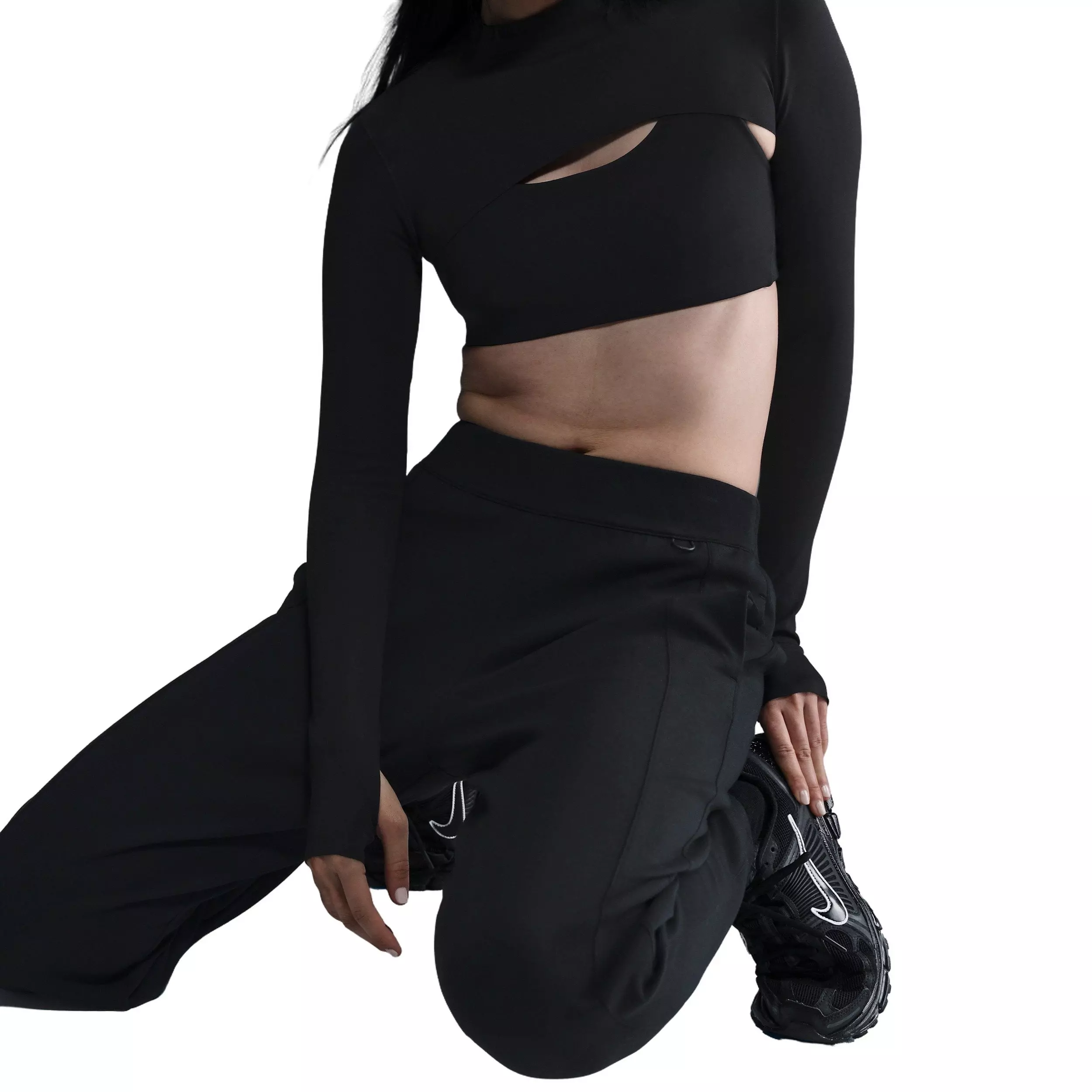 Nike Women's 24.7 ImpossiblySoft Dri-FIT Mid-Rise Joggers -Black - BLACK