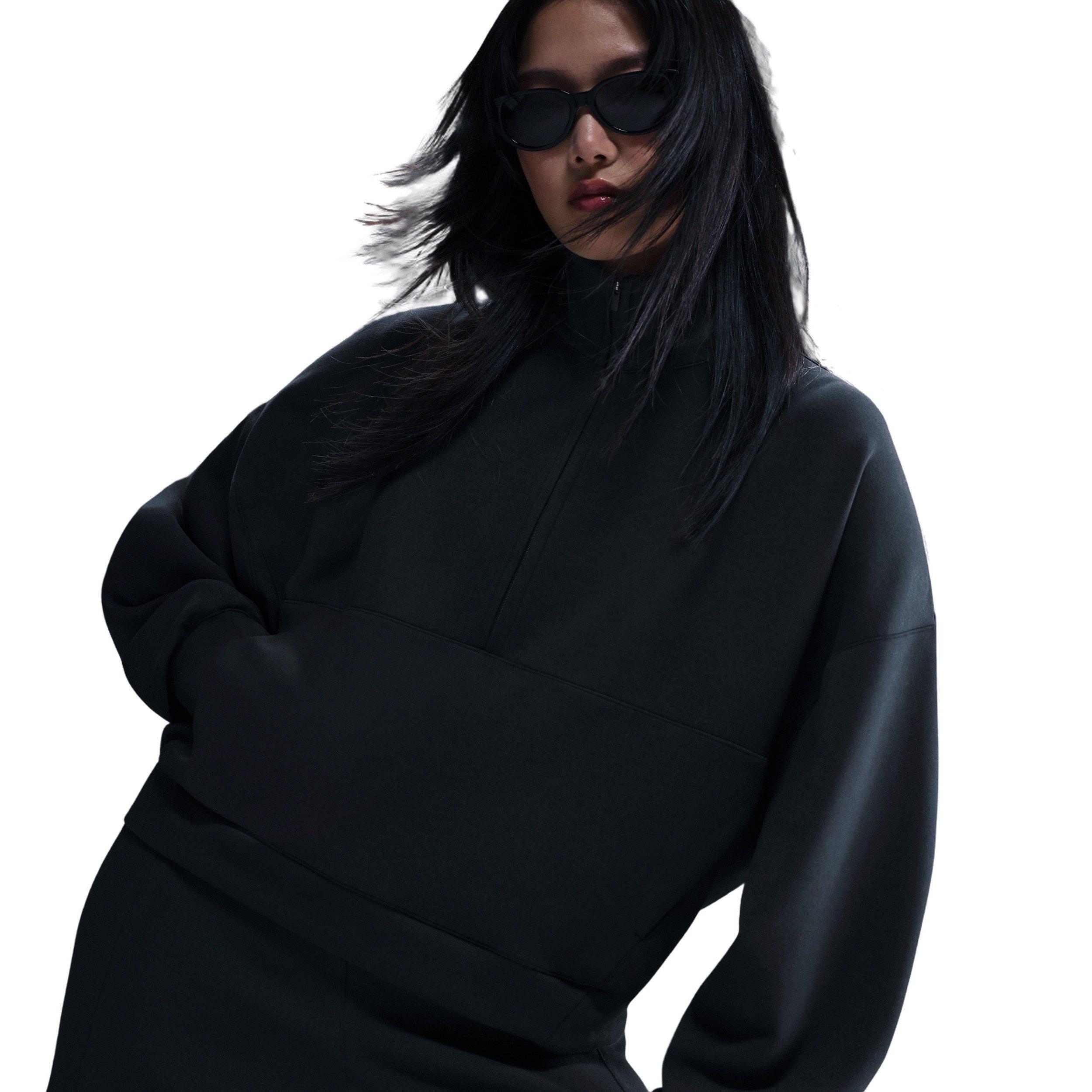 Nike Women's 24.7 ImpossiblySoft Dri-FIT Oversized 1/2-Zip Top - Black - BLACK Thumbnail View 3