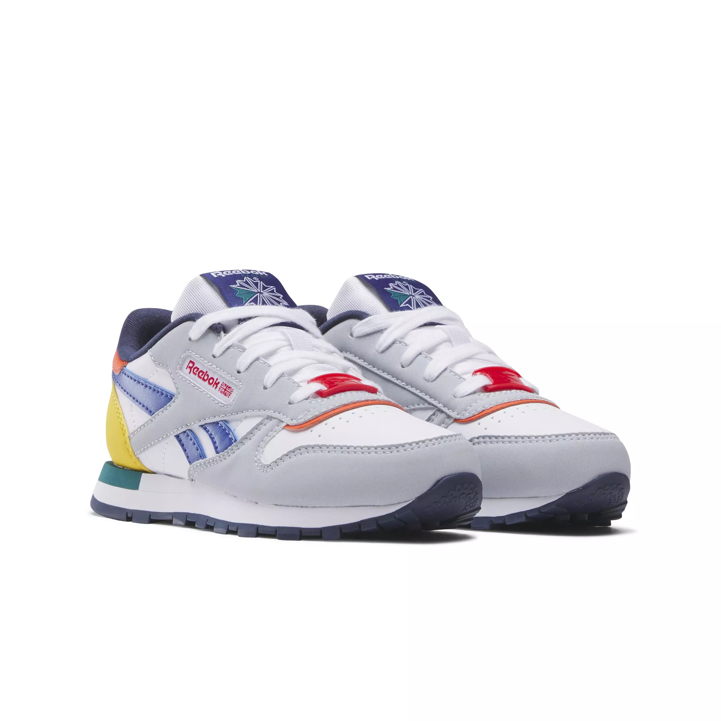 Reebok Classic Leather "Moon/Vector Navy/Vector Red" Preschool Boys' Shoe - MOON/NAVY/RED