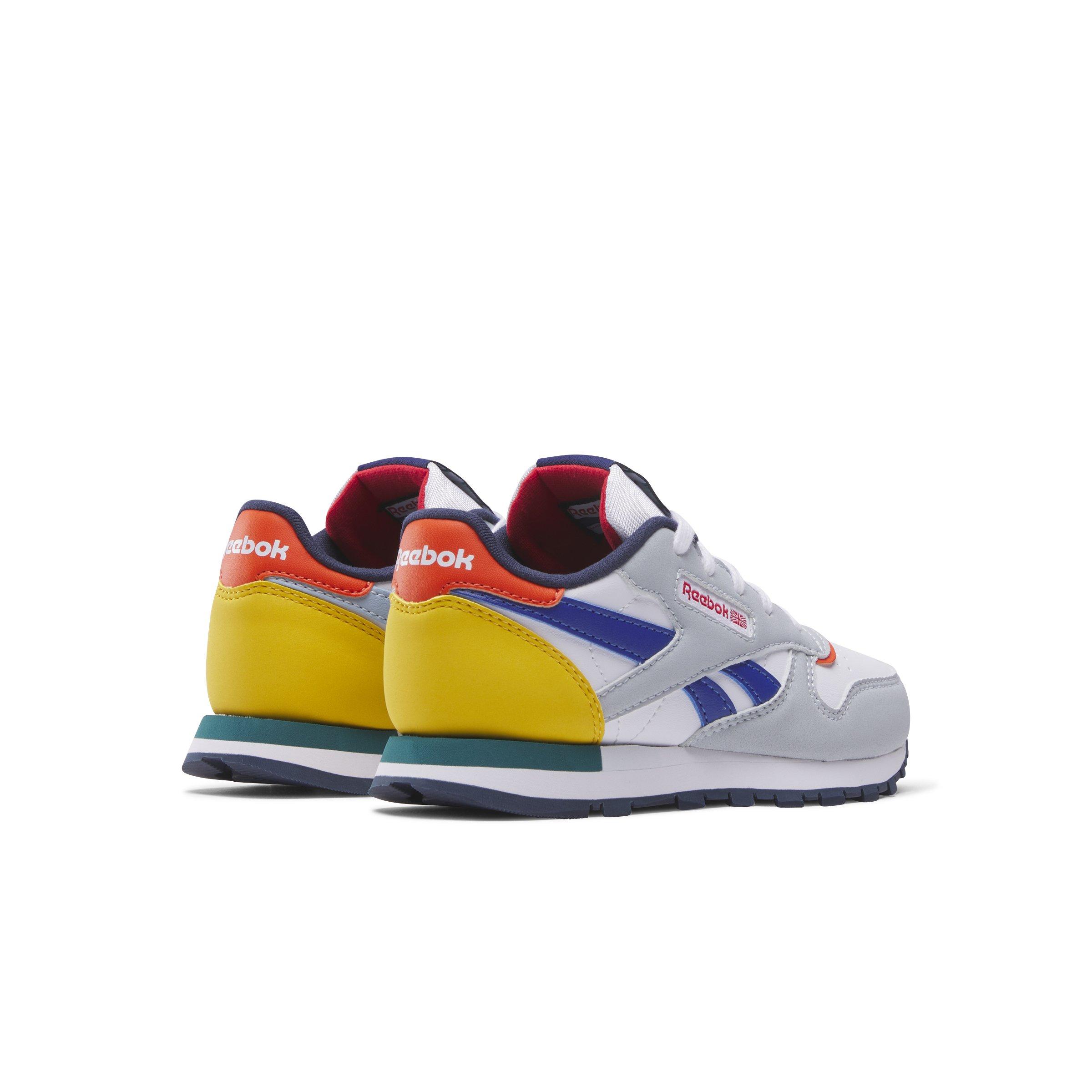 Reebok Classic Leather "Moon/Vector Navy/Vector Red" Preschool Boys' Shoe - MOON/NAVY/RED Thumbnail View 3