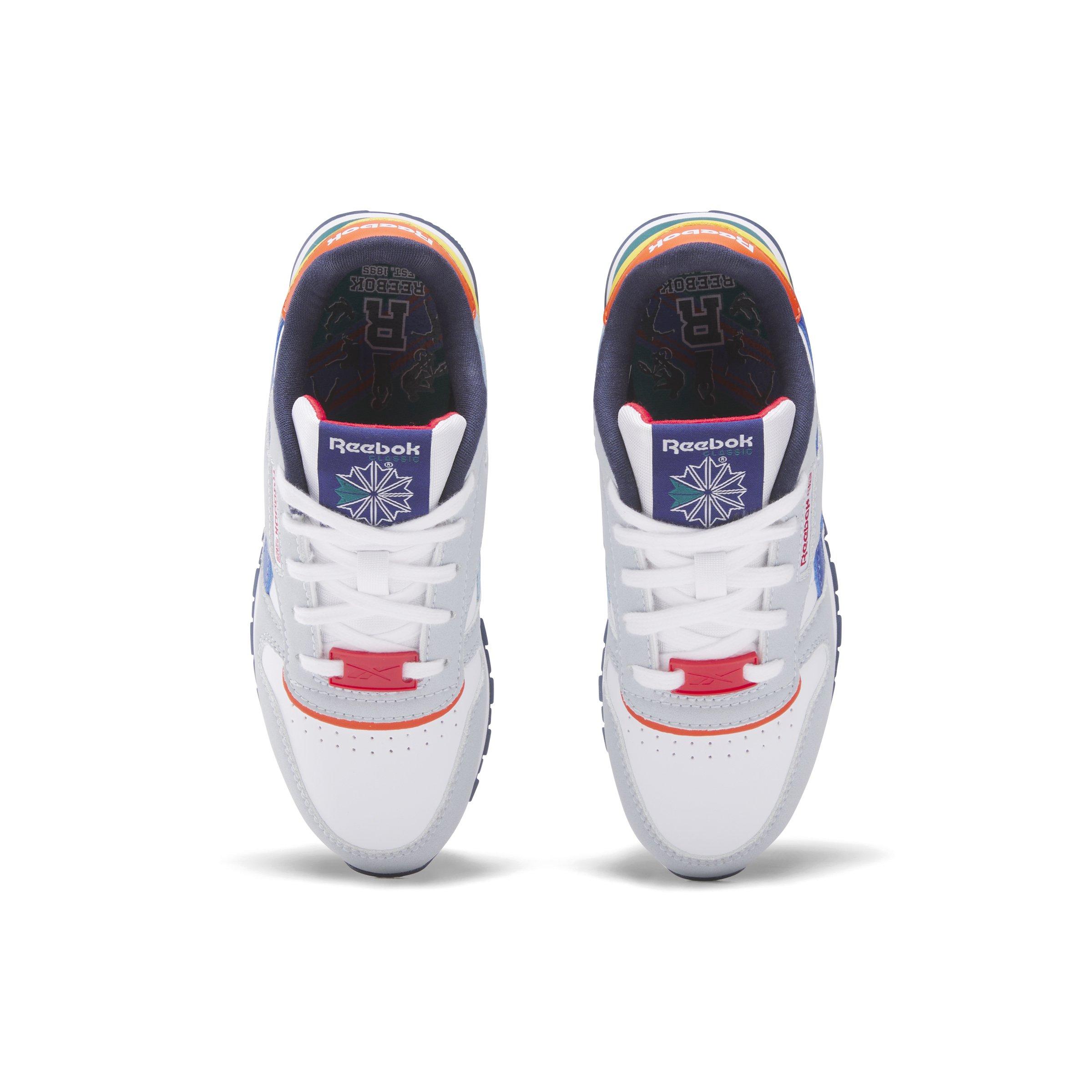 Reebok Classic Leather "Moon/Vector Navy/Vector Red" Preschool Boys' Shoe - MOON/NAVY/RED Thumbnail View 4