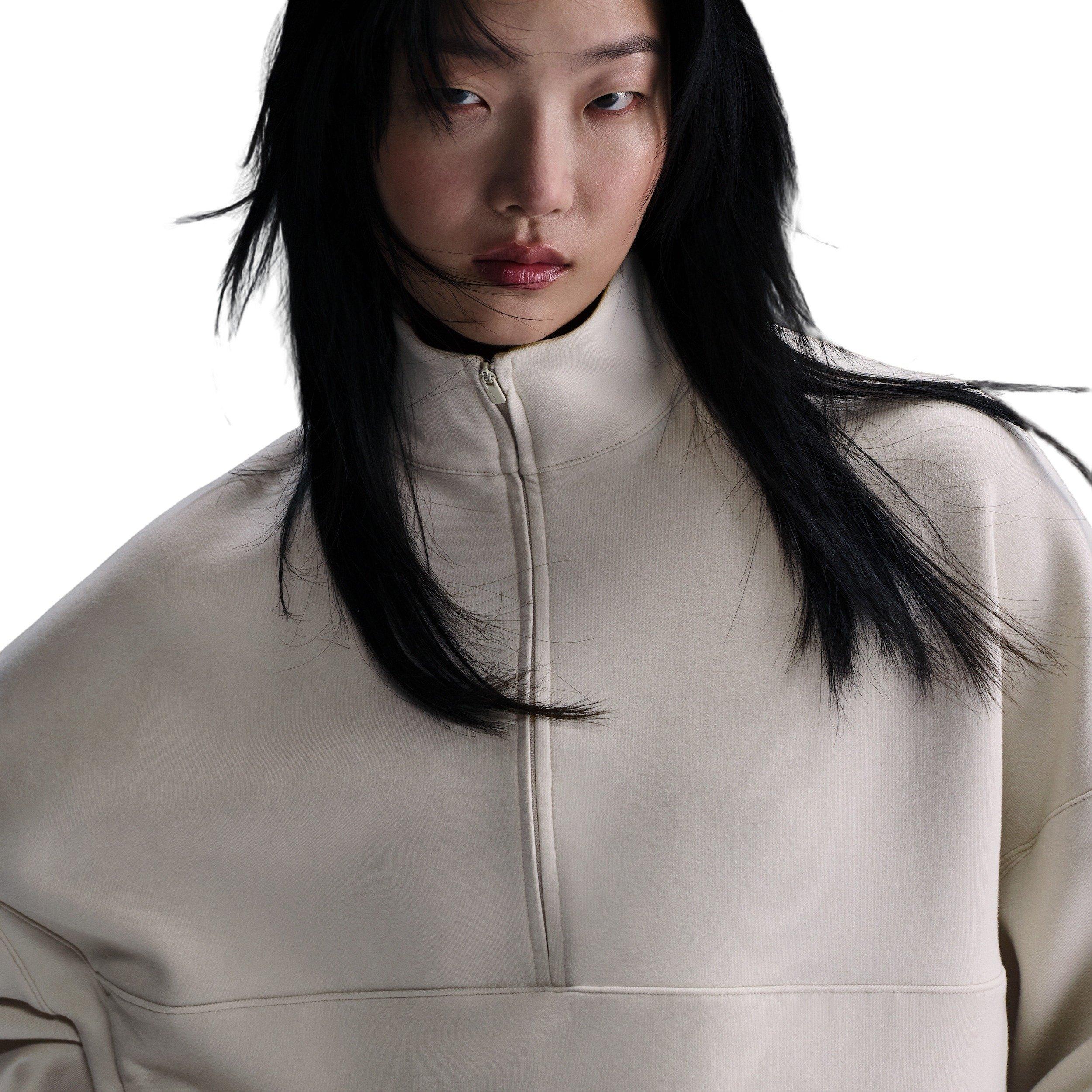 Nike Women's 24.7 ImpossiblySoft Dri-FIT Oversized 1/2-Zip Top - Brown - BROWN Thumbnail View 3