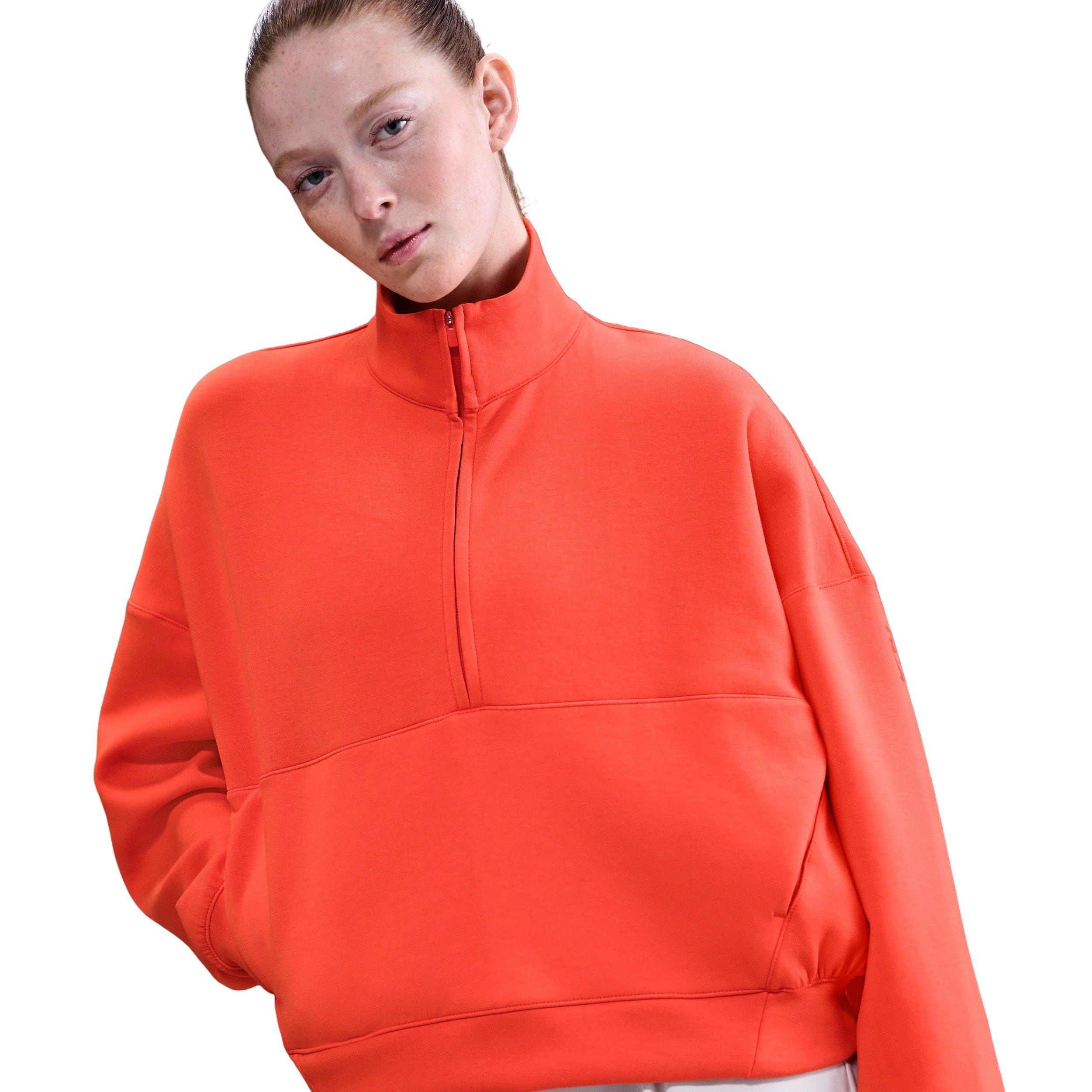 Nike Women's 24.7 ImpossiblySoft Dri-FIT Oversized 1/2-Zip Top -Red - RED Thumbnail View 1