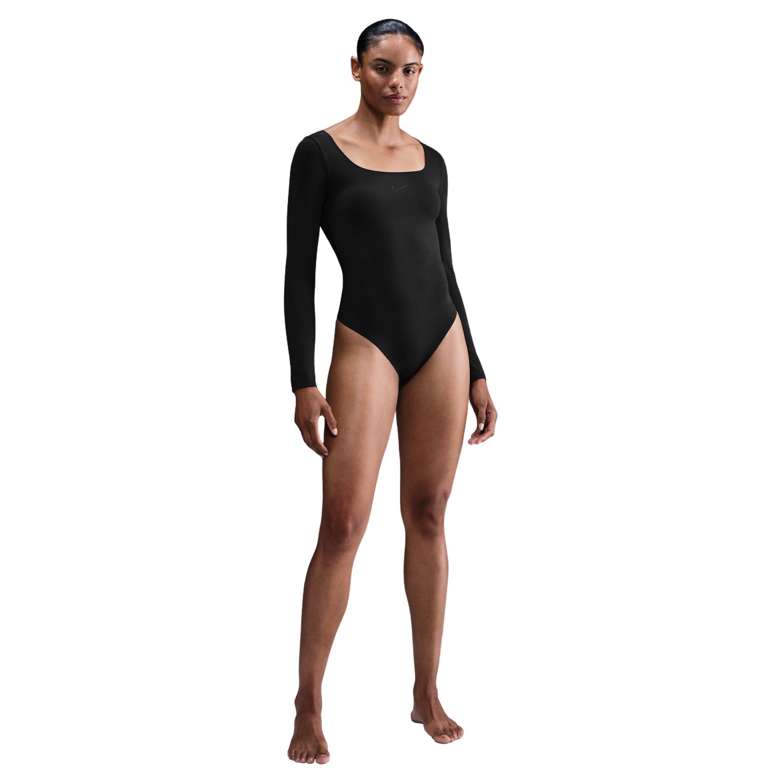 Nike Women's Form Long-Sleeve Bodysuit -Black - BLACK Thumbnail View 1