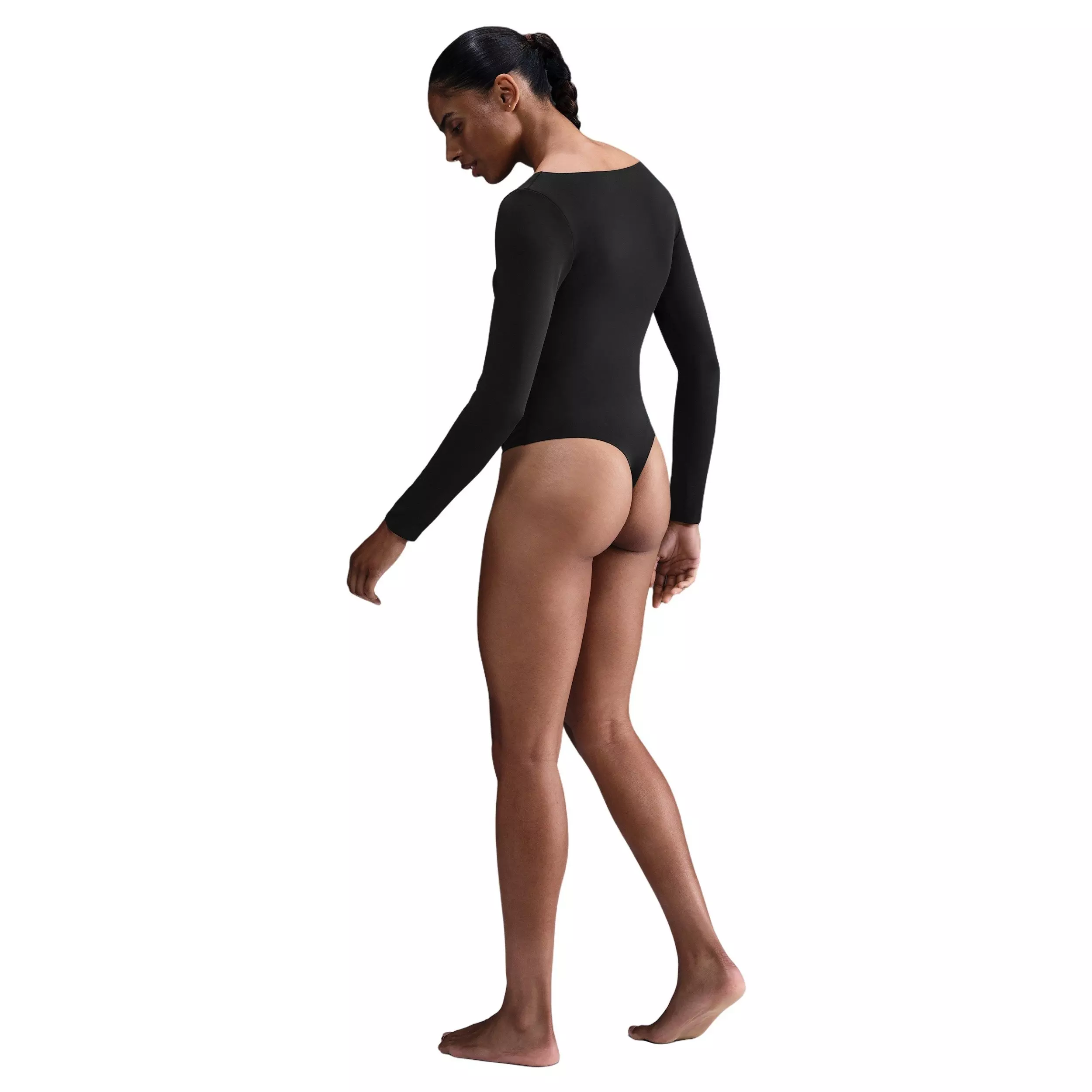 Nike Women's Form Long-Sleeve Bodysuit -Black - BLACK
