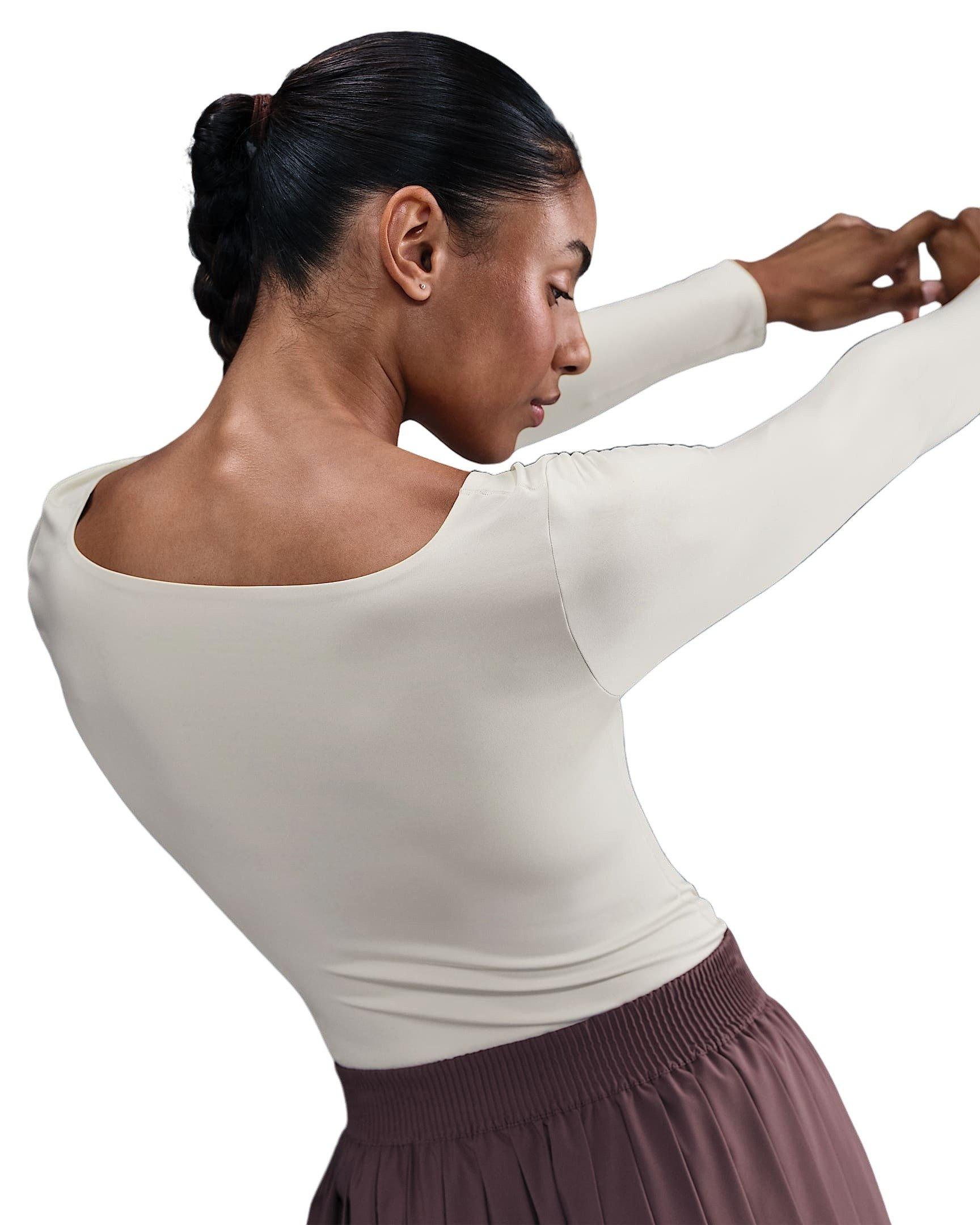 Nike Women's Form Long-Sleeve Bodysuit -Brown - BROWN Thumbnail View 2