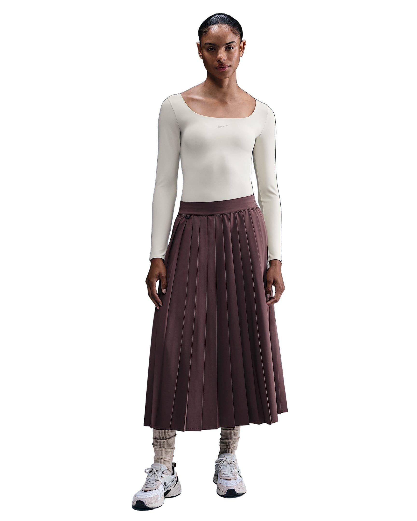 Nike Women's Form Long-Sleeve Bodysuit -Brown - BROWN Thumbnail View 4