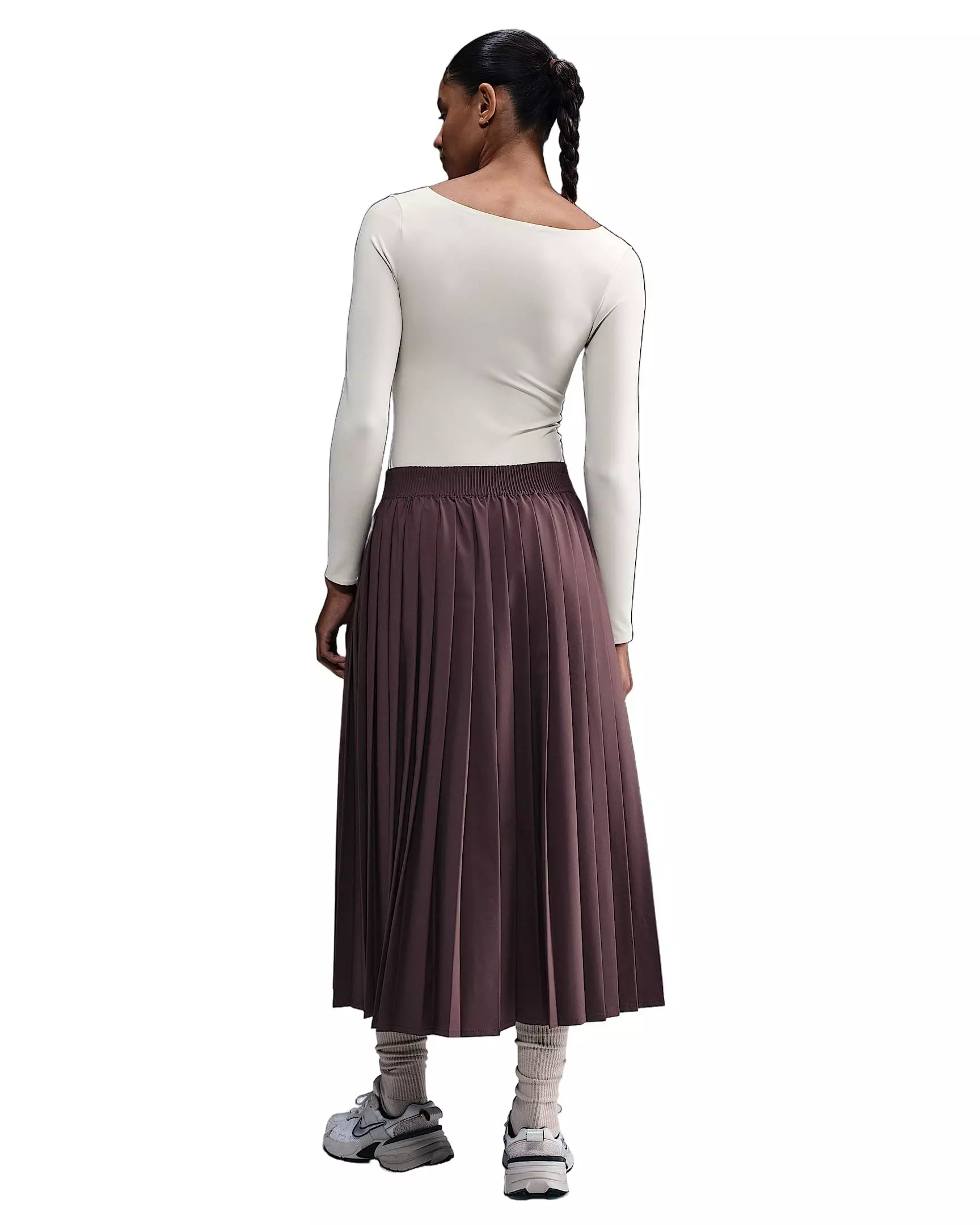 Nike Women's Form Long-Sleeve Bodysuit -Brown - BROWN