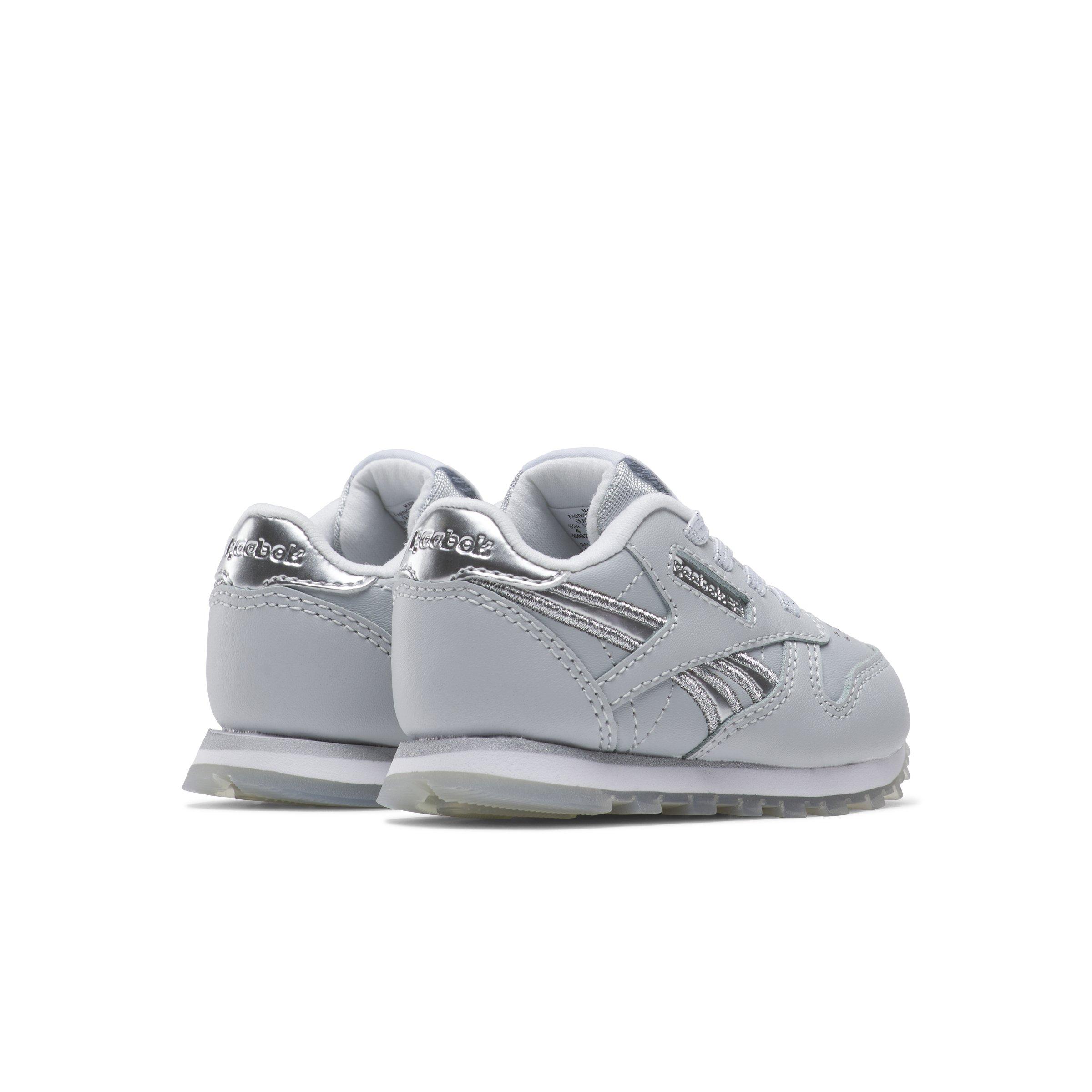 Reebok Classic Leather "White/Silver/Moon" Infant Girls' Shoe - WHITE/SILVER/MOON Thumbnail View 3