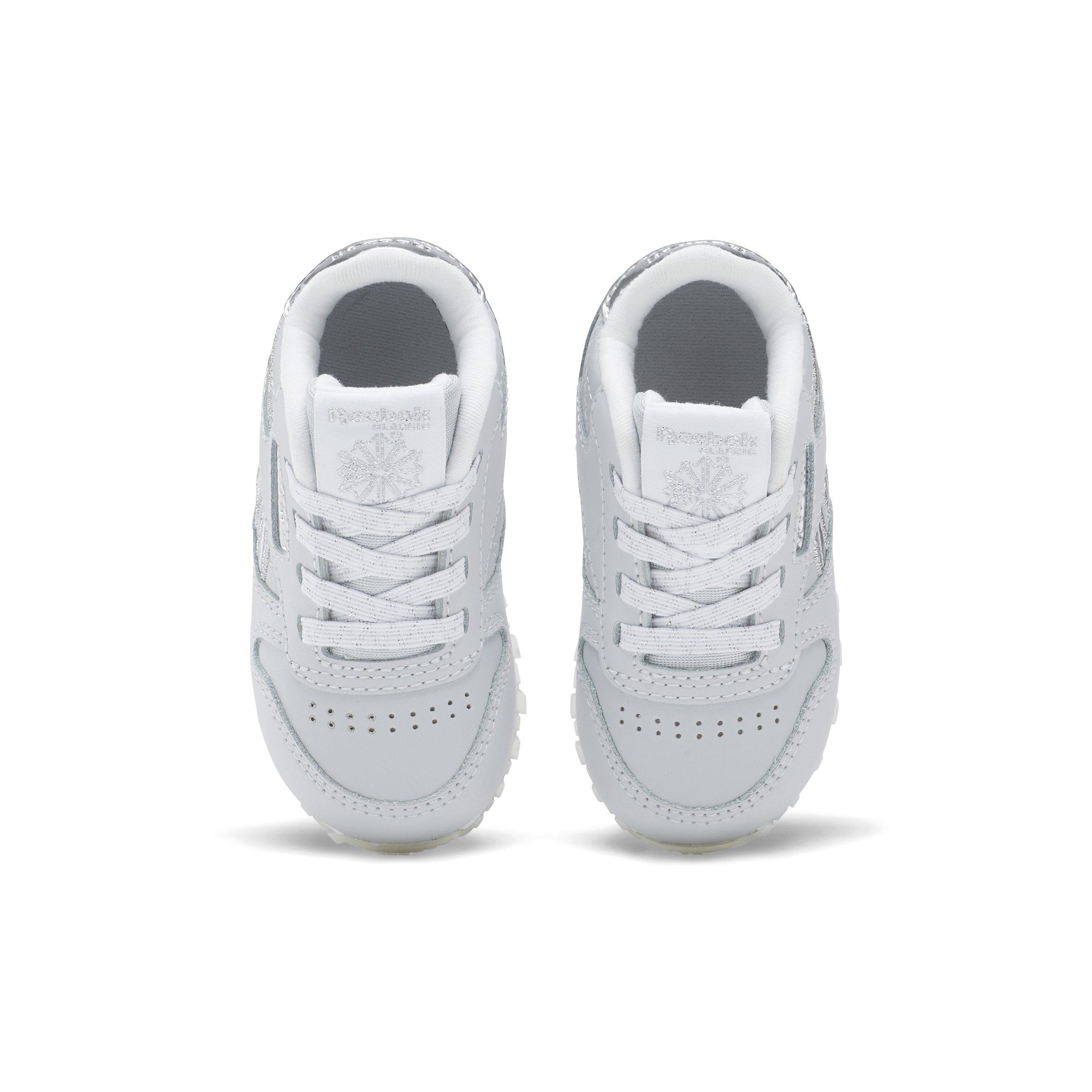 Reebok Classic Leather "White/Silver/Moon" Infant Girls' Shoe - WHITE/SILVER/MOON Thumbnail View 4