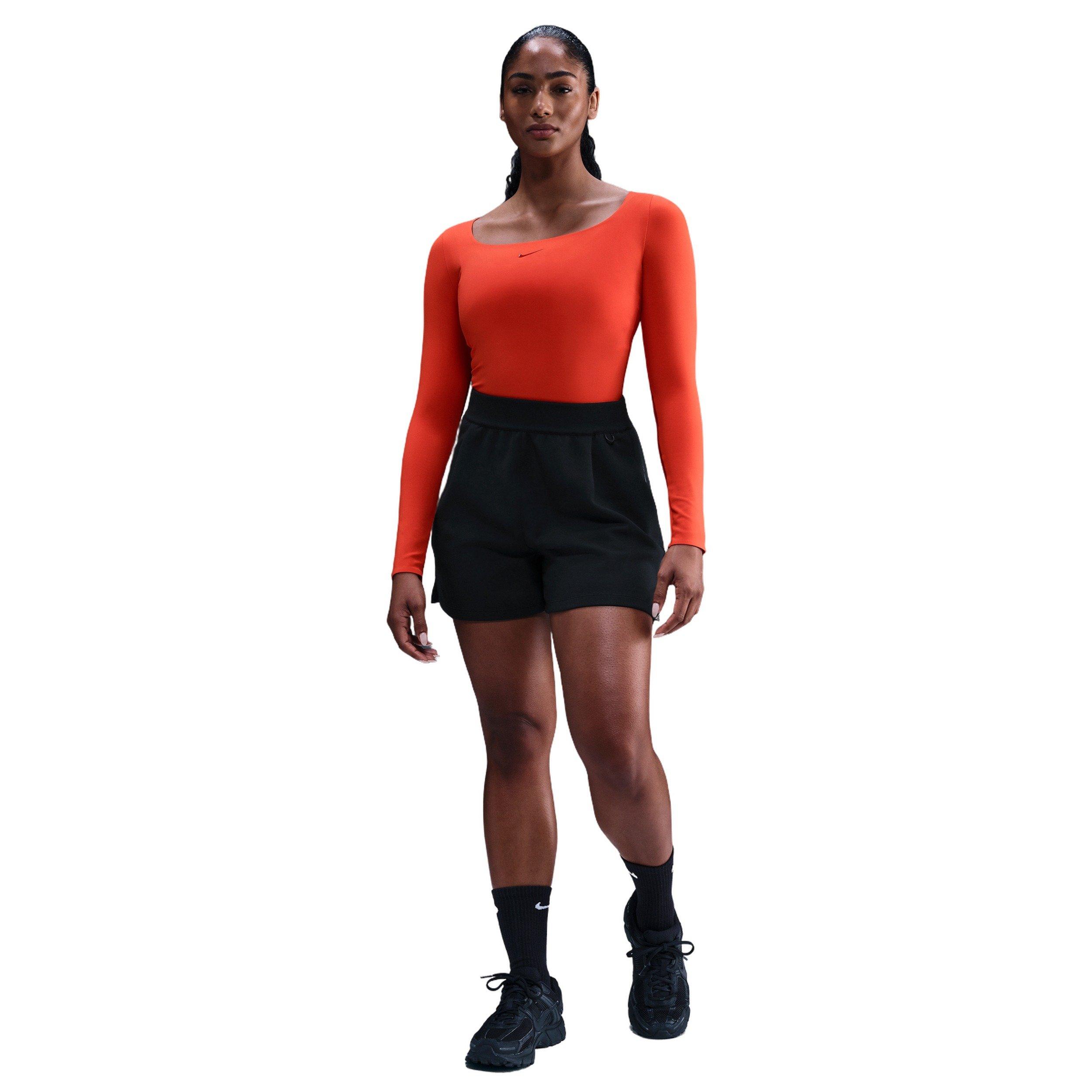 Nike Women's Form Long-Sleeve Bodysuit - Red - RED Thumbnail View 4