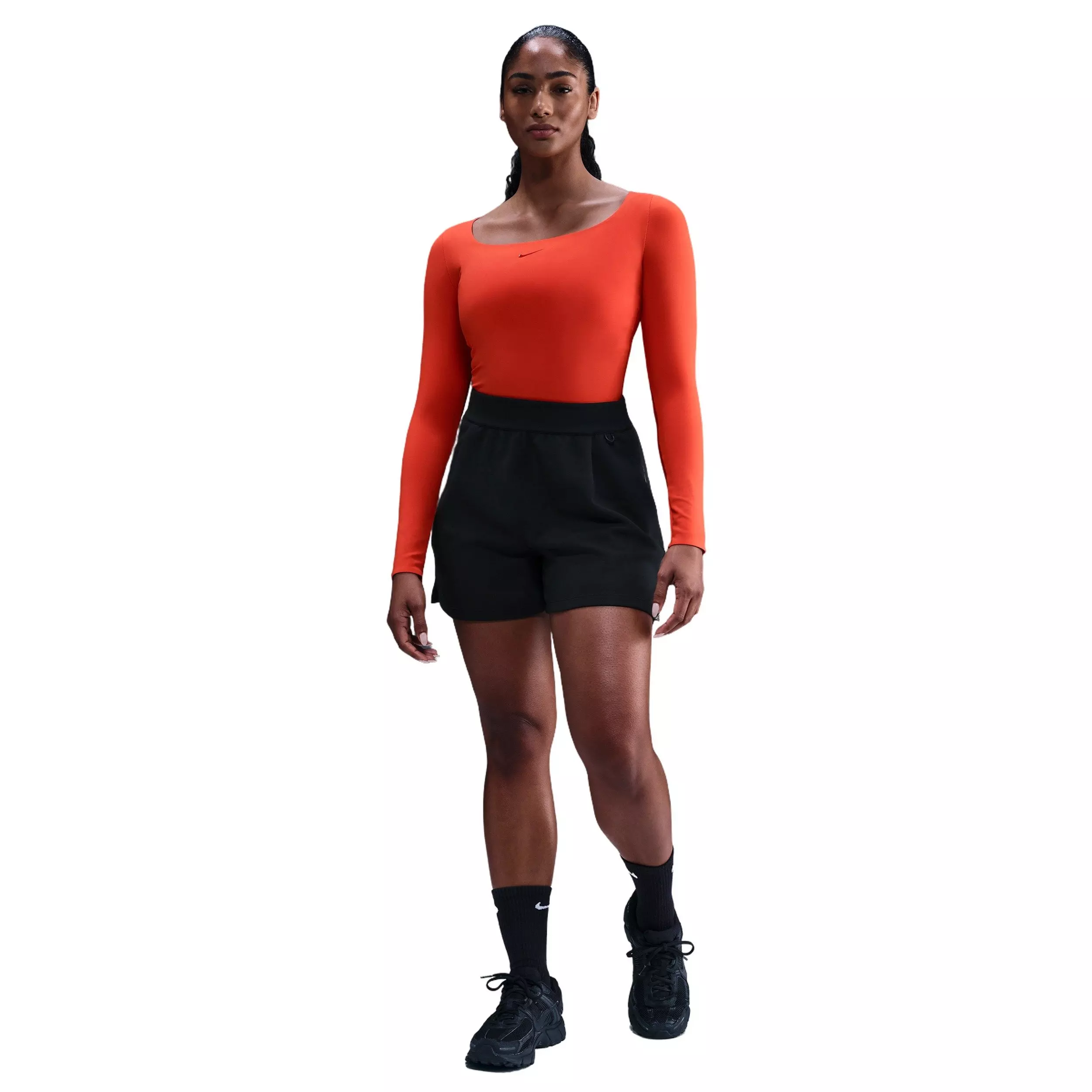 Nike Women's Form Long-Sleeve Bodysuit -Red - RED