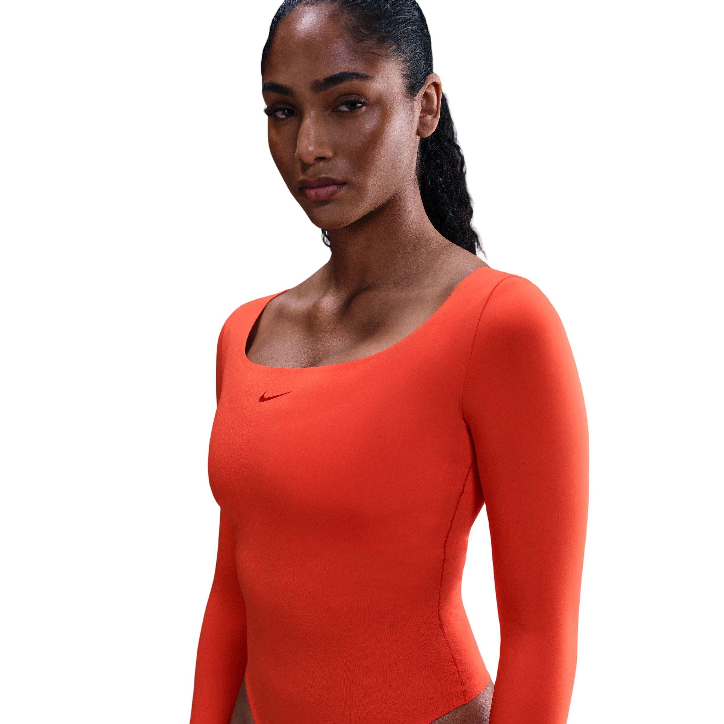 Nike Women's Form Long-Sleeve Bodysuit - Red - RED Thumbnail View 1