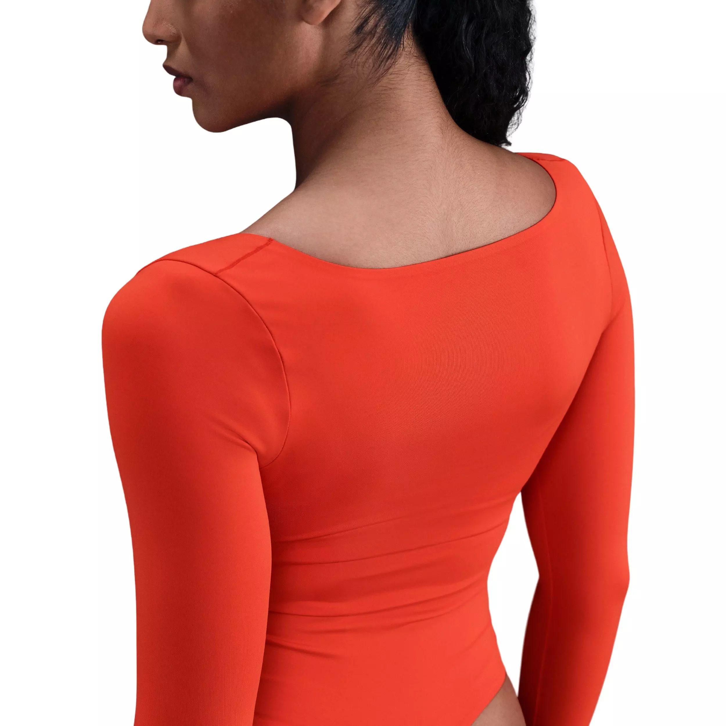 Nike Women's Form Long-Sleeve Bodysuit -Red - RED