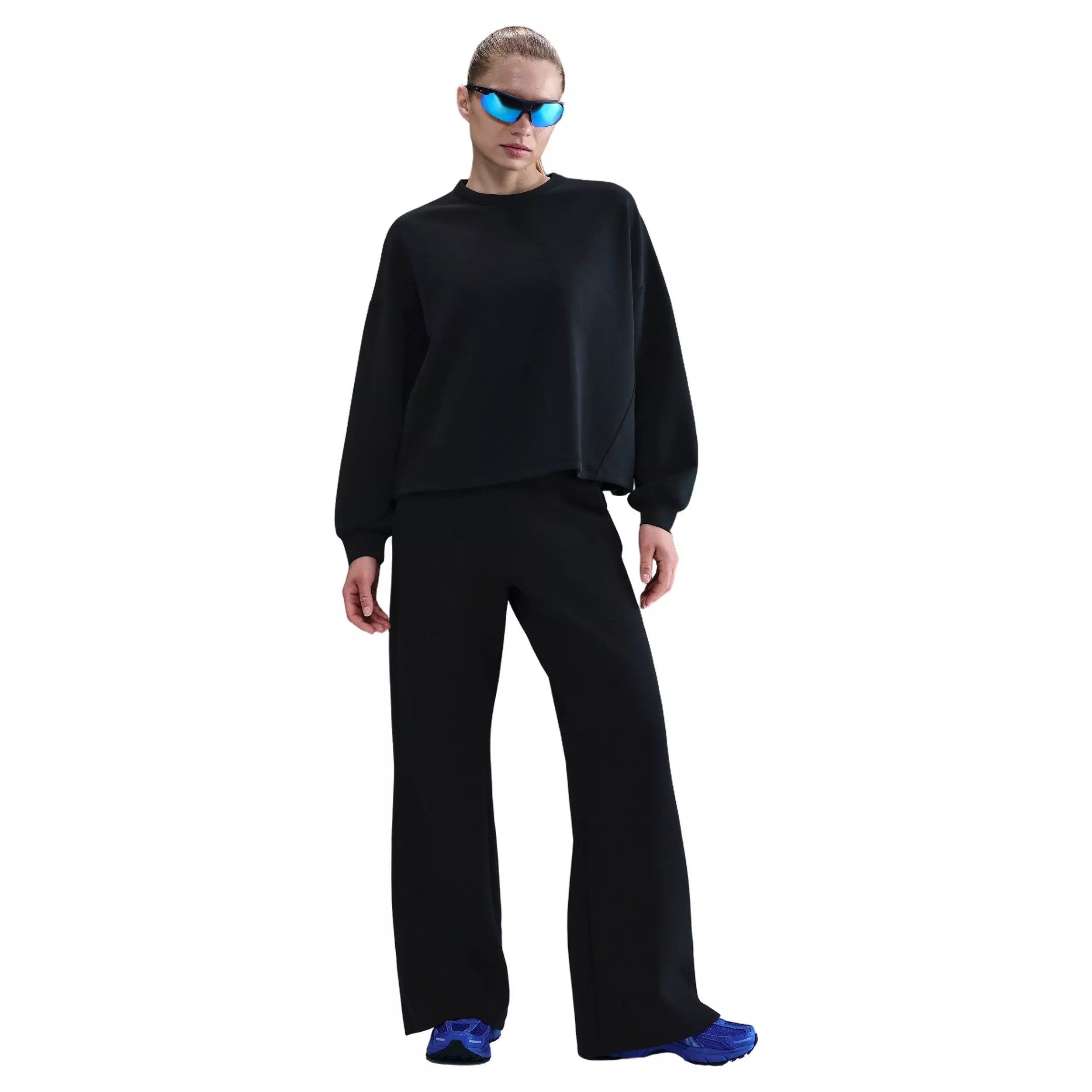 Nike Women's 24.7 ImpossiblySoft Dri-FIT High-waisted Loose Flared Pants -Black - BLACK