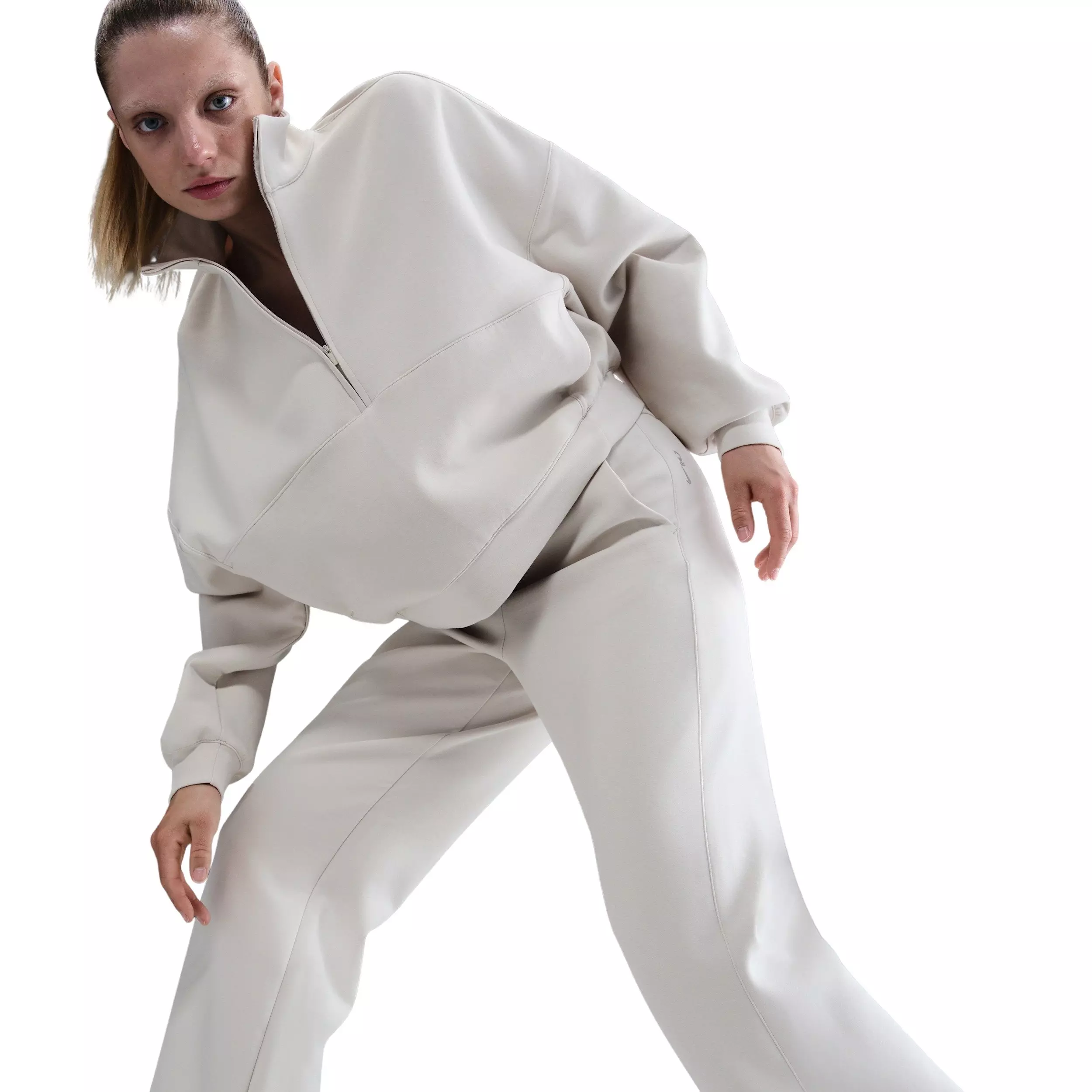 Nike Women's 24.7 ImpossiblySoft Dri-FIT High-waisted Loose Flared Pants -Brown - BROWN