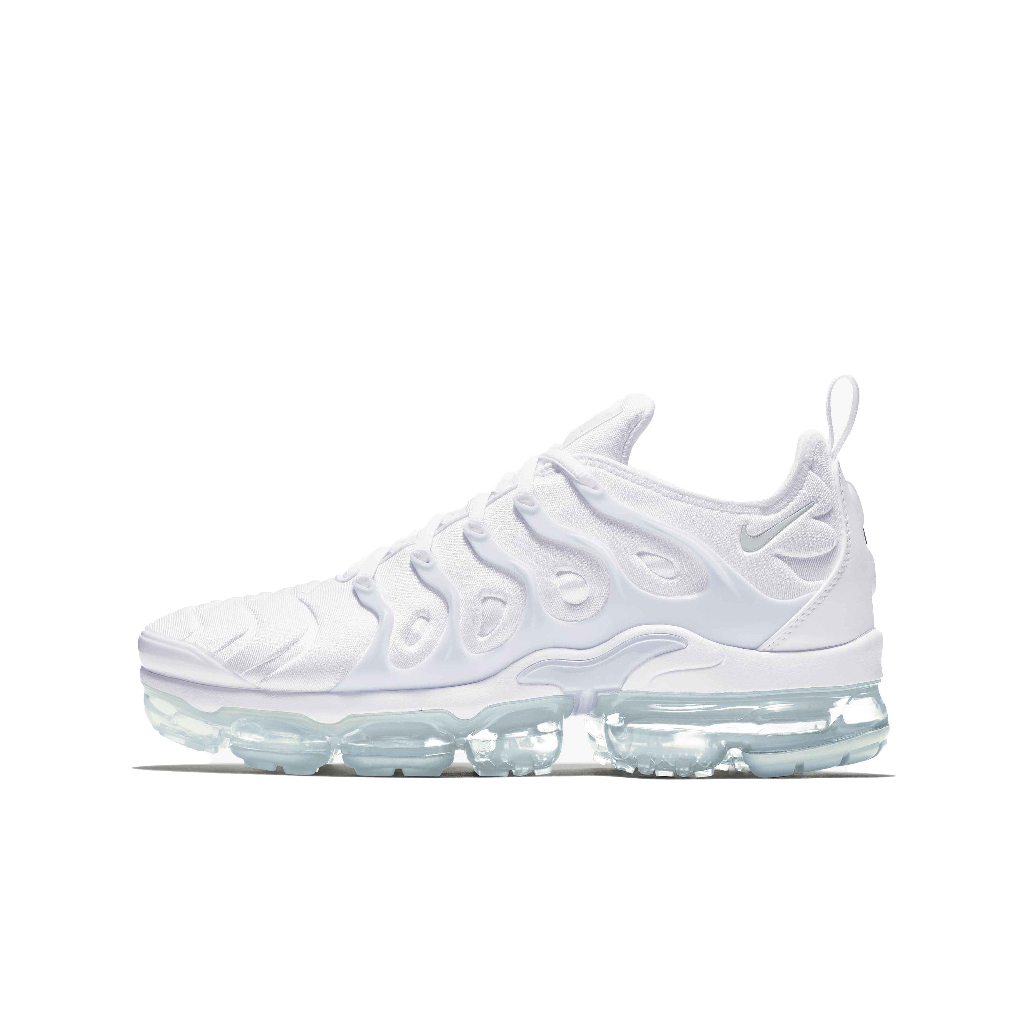 Nike Air VaporMax Plus "White/Pure Platinum" Grade School Boys' Shoe - WHITE Thumbnail View 2