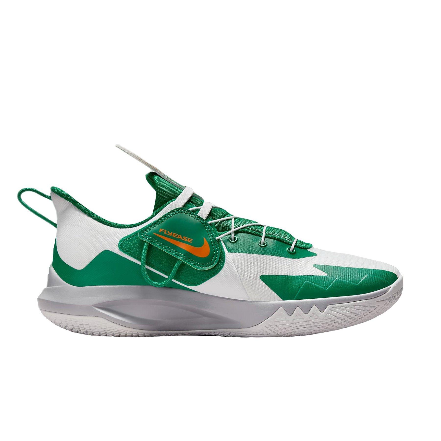 Nike Precision 6 FlyEase "White/Malachite/Sundial/Safety Orange" Men's Basketball Shoe - WHITE/MALACHITE/SUNDIAL/ORANGE Thumbnail View 1