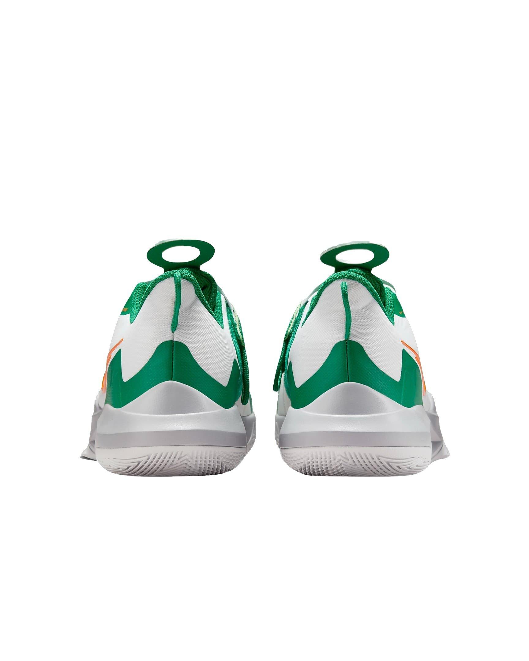 Nike Precision 6 FlyEase "White/Malachite/Sundial/Safety Orange" Men's Basketball Shoe - WHITE/MALACHITE/SUNDIAL/ORANGE Thumbnail View 5