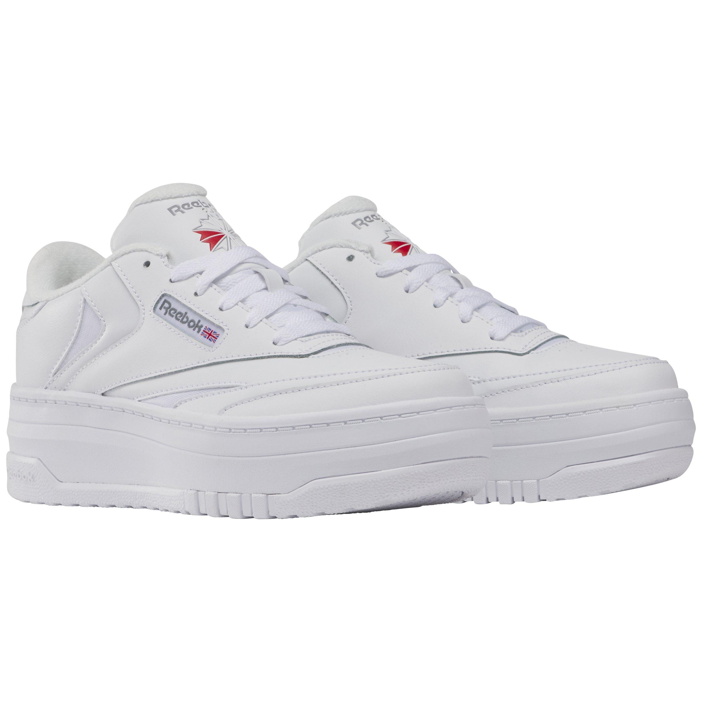 Reebok Club C Extra Grade School Girls' "Ftwr White/Ftwr White/Pure Grey 3" Shoe