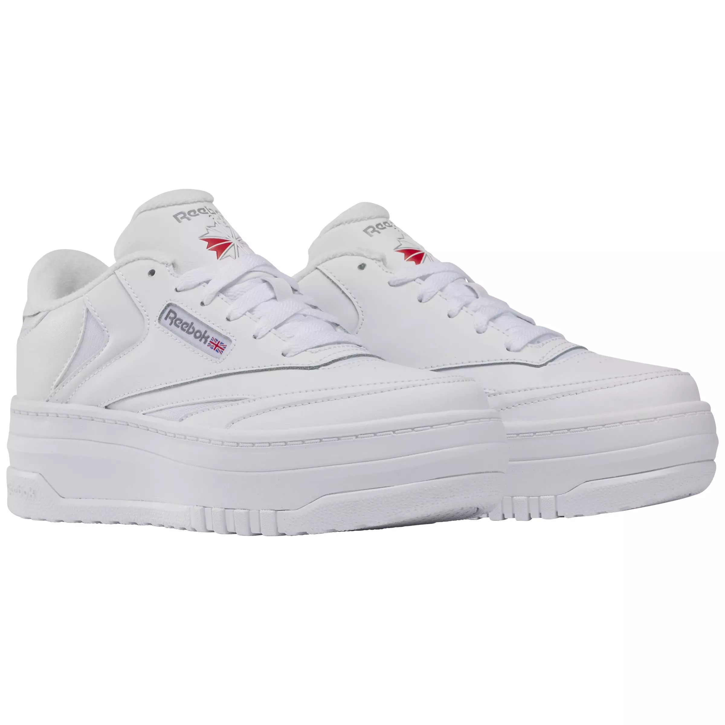 Reebok Club C Extra "Ftwr White/Ftwr White/Pure Grey 3" Grade School Girls' Shoe - WHITE/WHITE/GREY