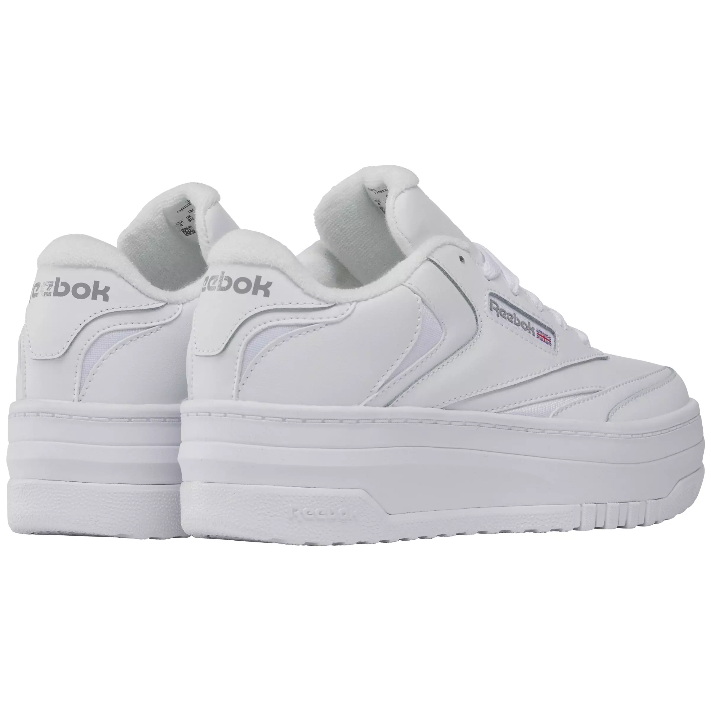 Reebok Club C Extra "Ftwr White/Ftwr White/Pure Grey 3" Grade School Girls' Shoe - WHITE/WHITE/GREY