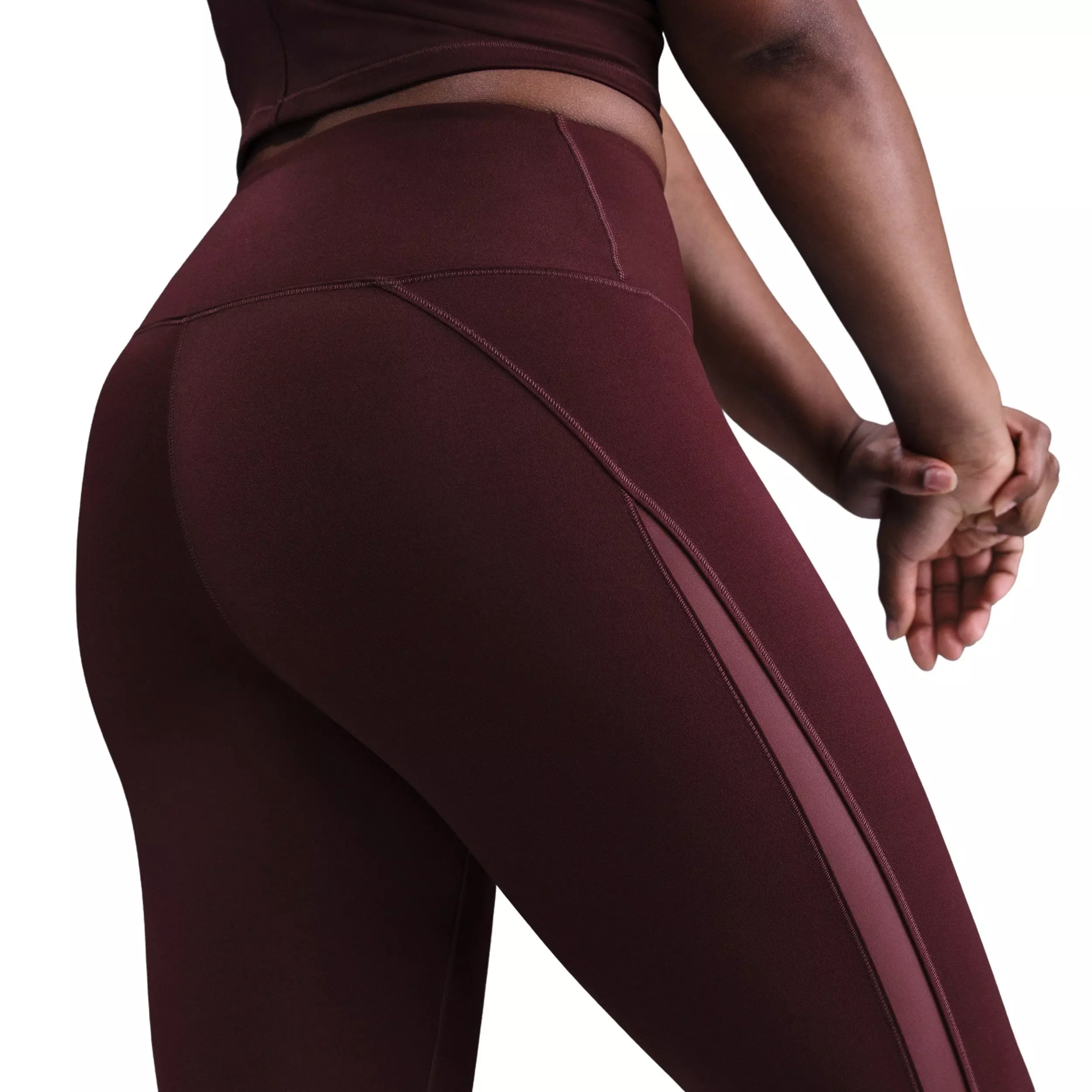 Nike Women's One High-Waisted Crossover 7/8 Leggings - Burgundy - BURGUNDY