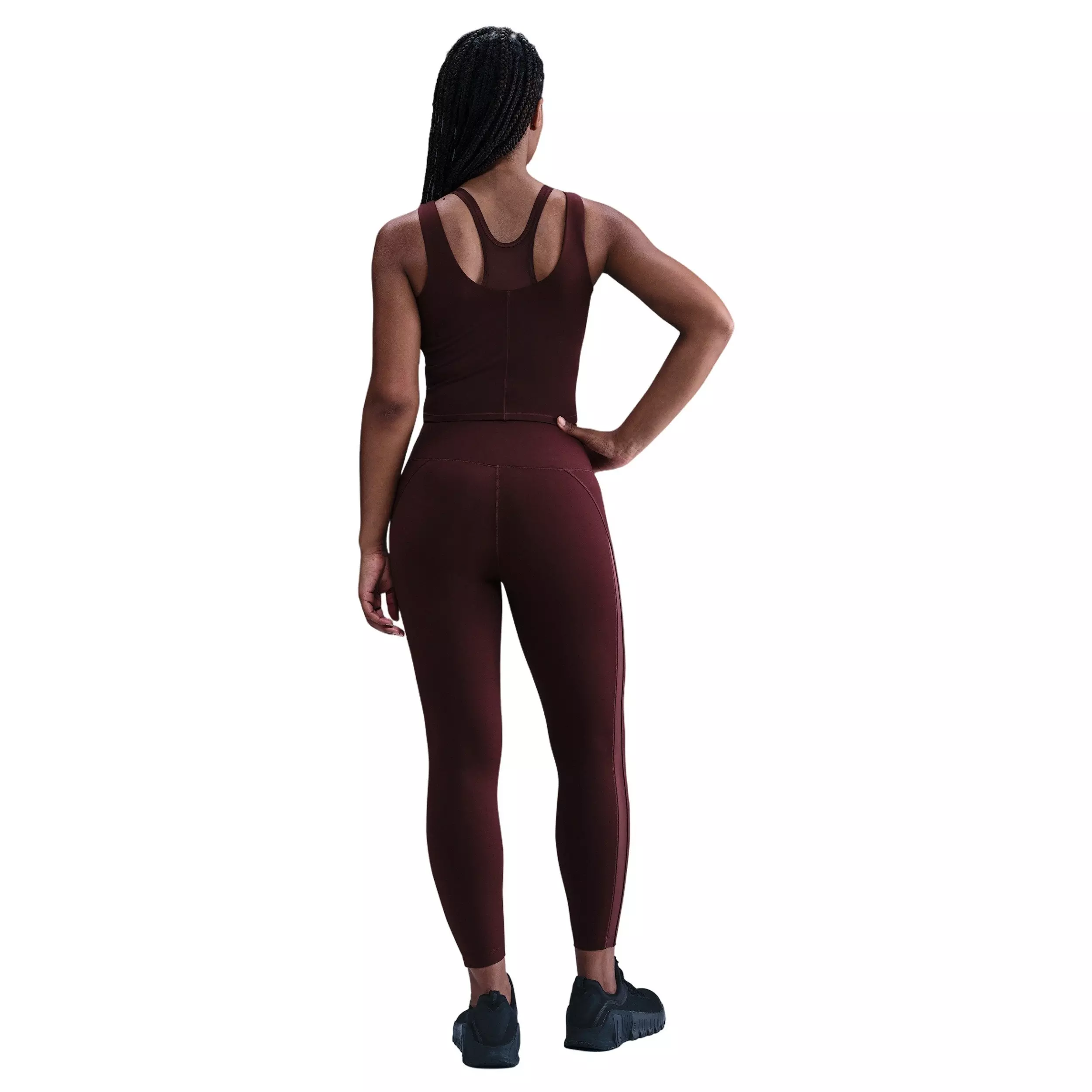 Nike Women's One High-Waisted Crossover 7/8 Leggings - Burgundy - BURGUNDY