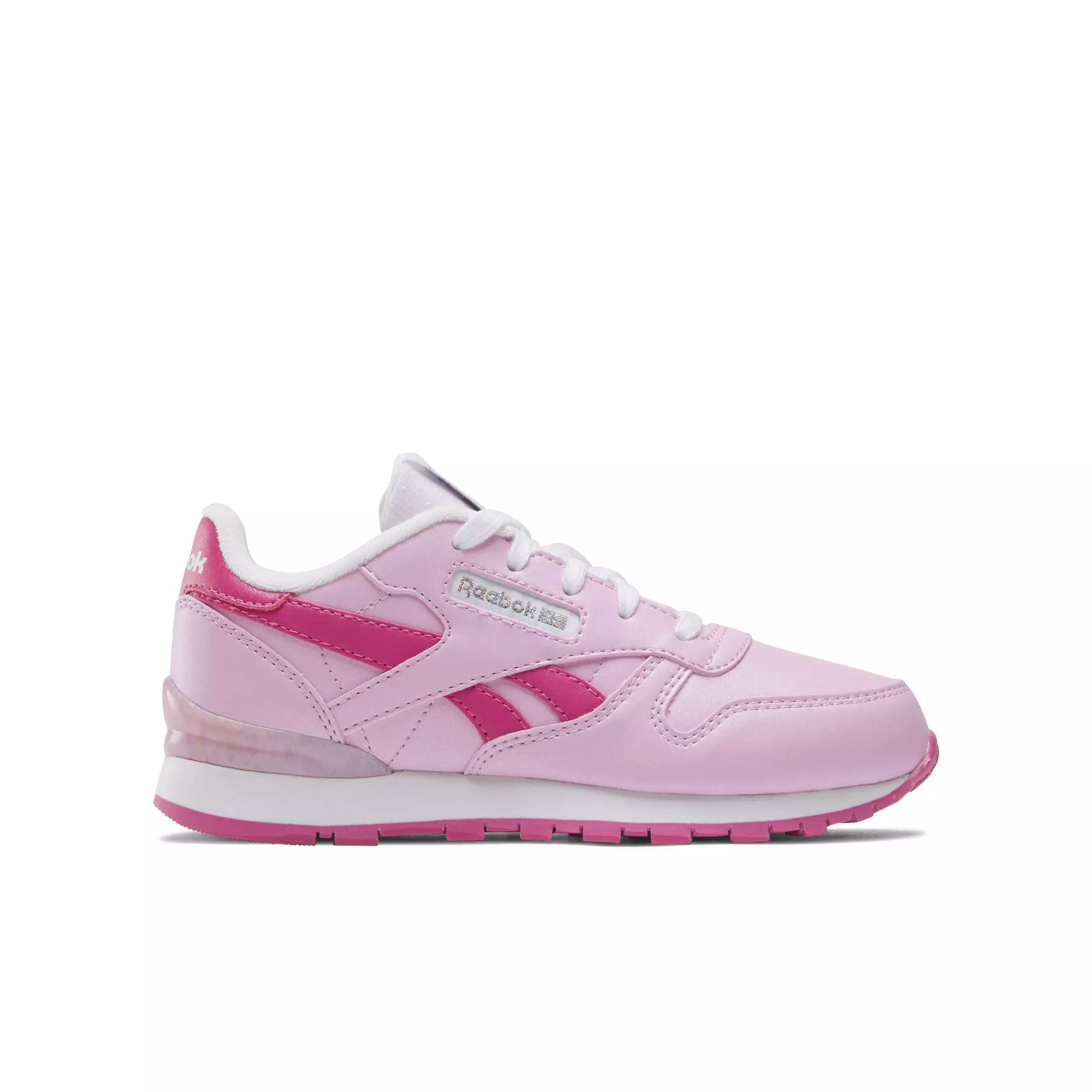 Reebok Classic Leather Step 'N' Flash "Astro Rose/Bold Pink/White" Preschool Girls' Shoe - ROSE/PINK/WHITE