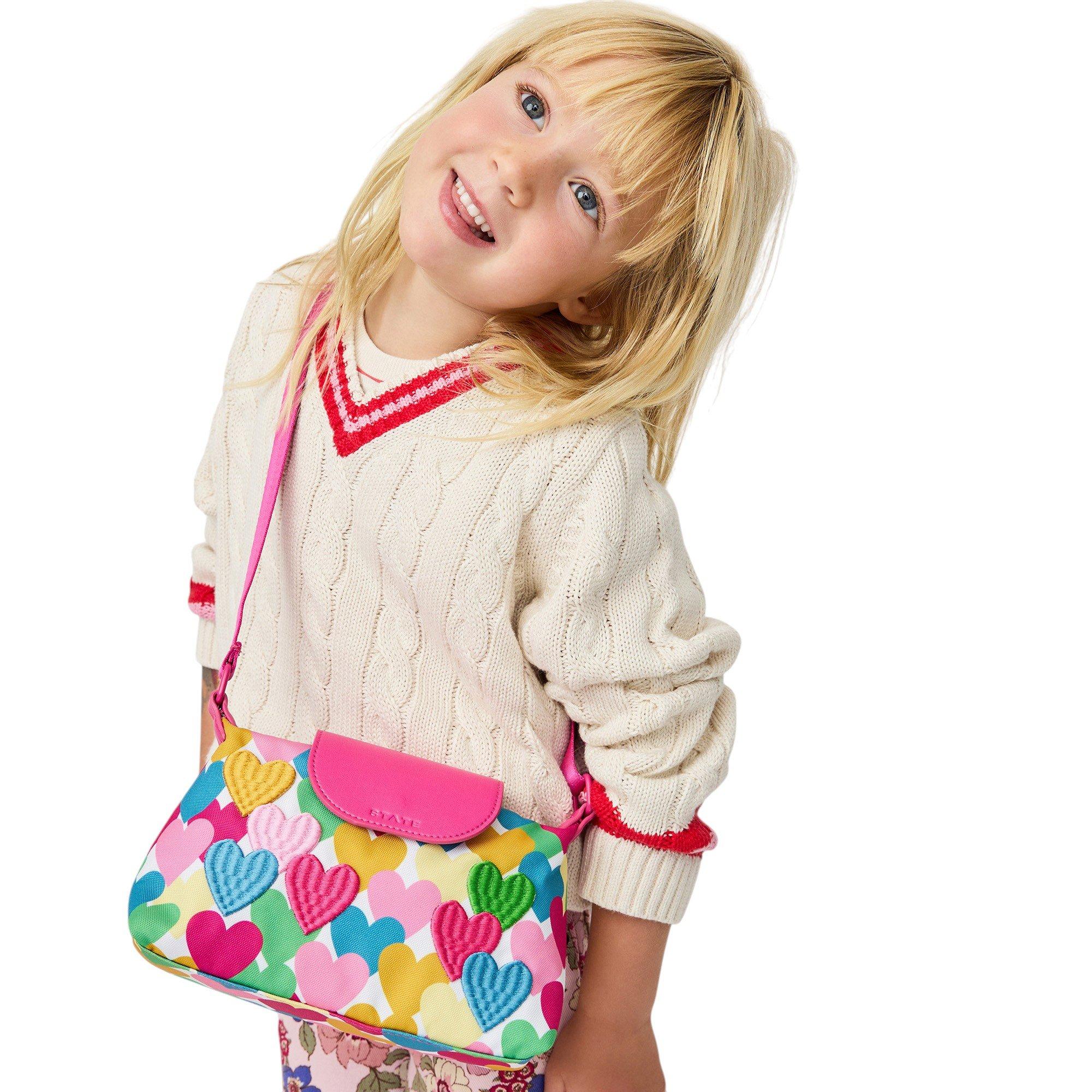 STATE Bags Little Kids' Chelsea Pouchette - Happy Hearts - PINK/MULTI