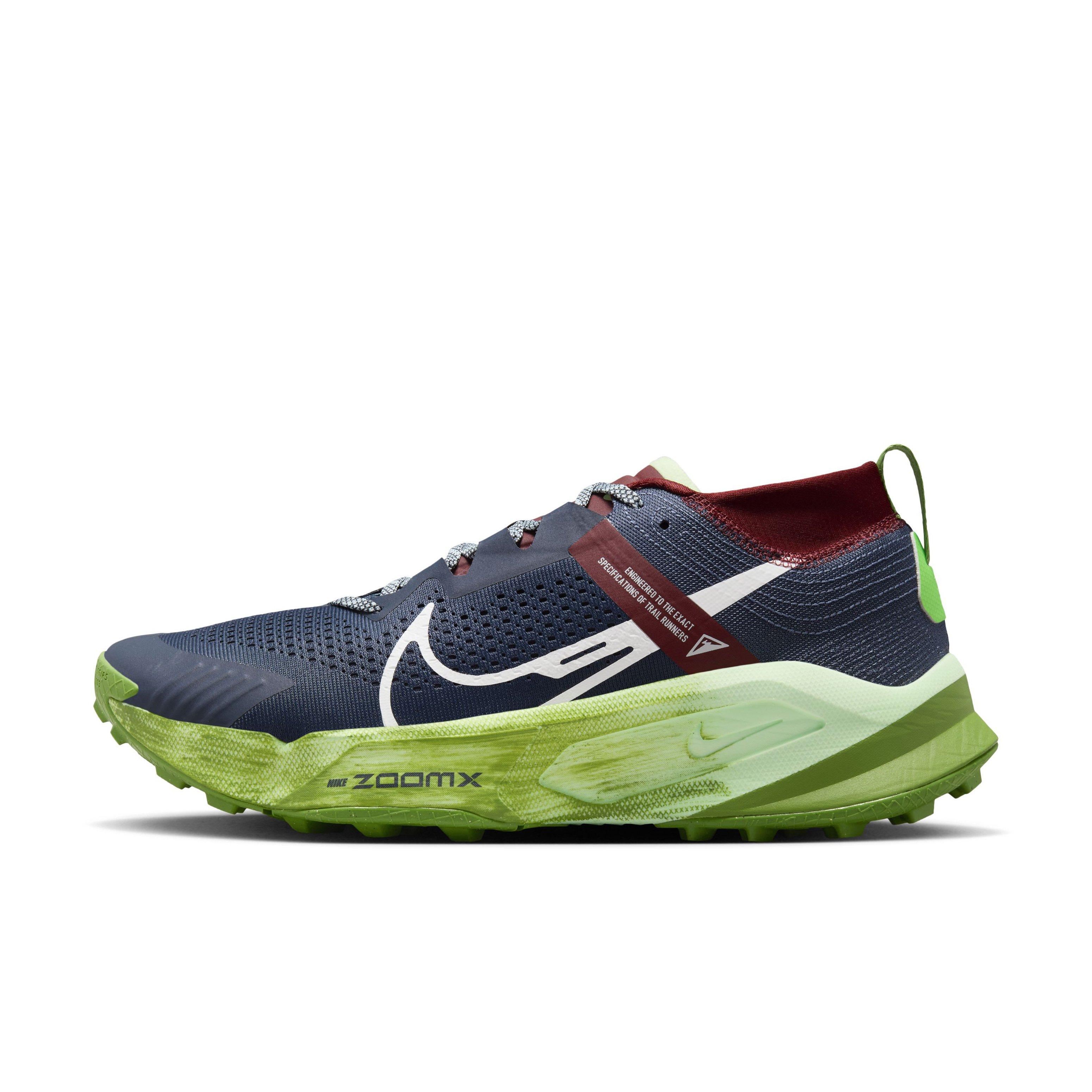 Nike Zegama "Thunder Blue/Chlorophyll/Dark Team Red/Summit White" Men's Trail Running Shoe - BLUE/CHLOROPHYLL/DK RED/WHITE Thumbnail View 2