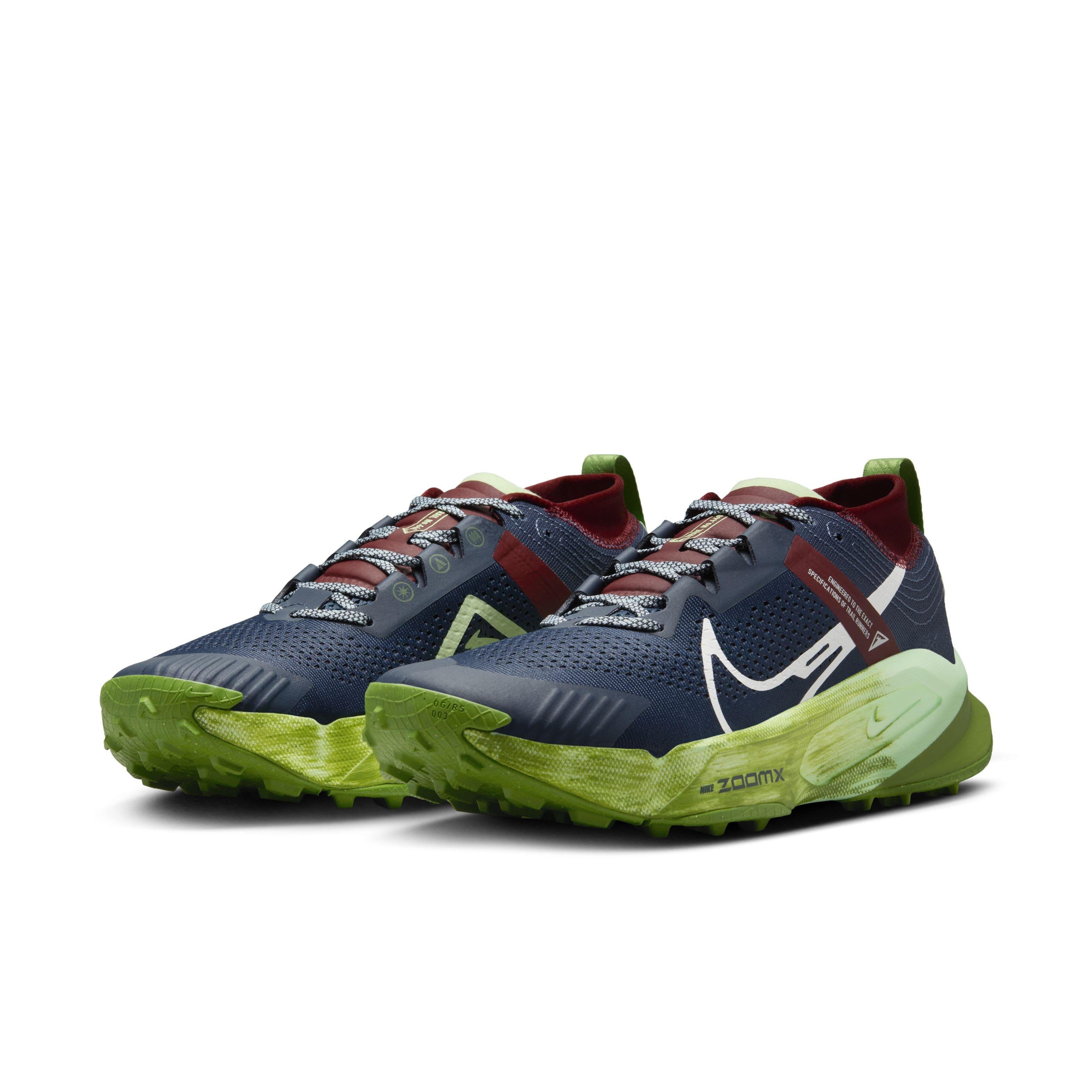 Nike Zegama "Thunder Blue/Chlorophyll/Dark Team Red/Summit White" Men's Trail Running Shoe - BLUE/CHLOROPHYLL/DK RED/WHITE Thumbnail View 3