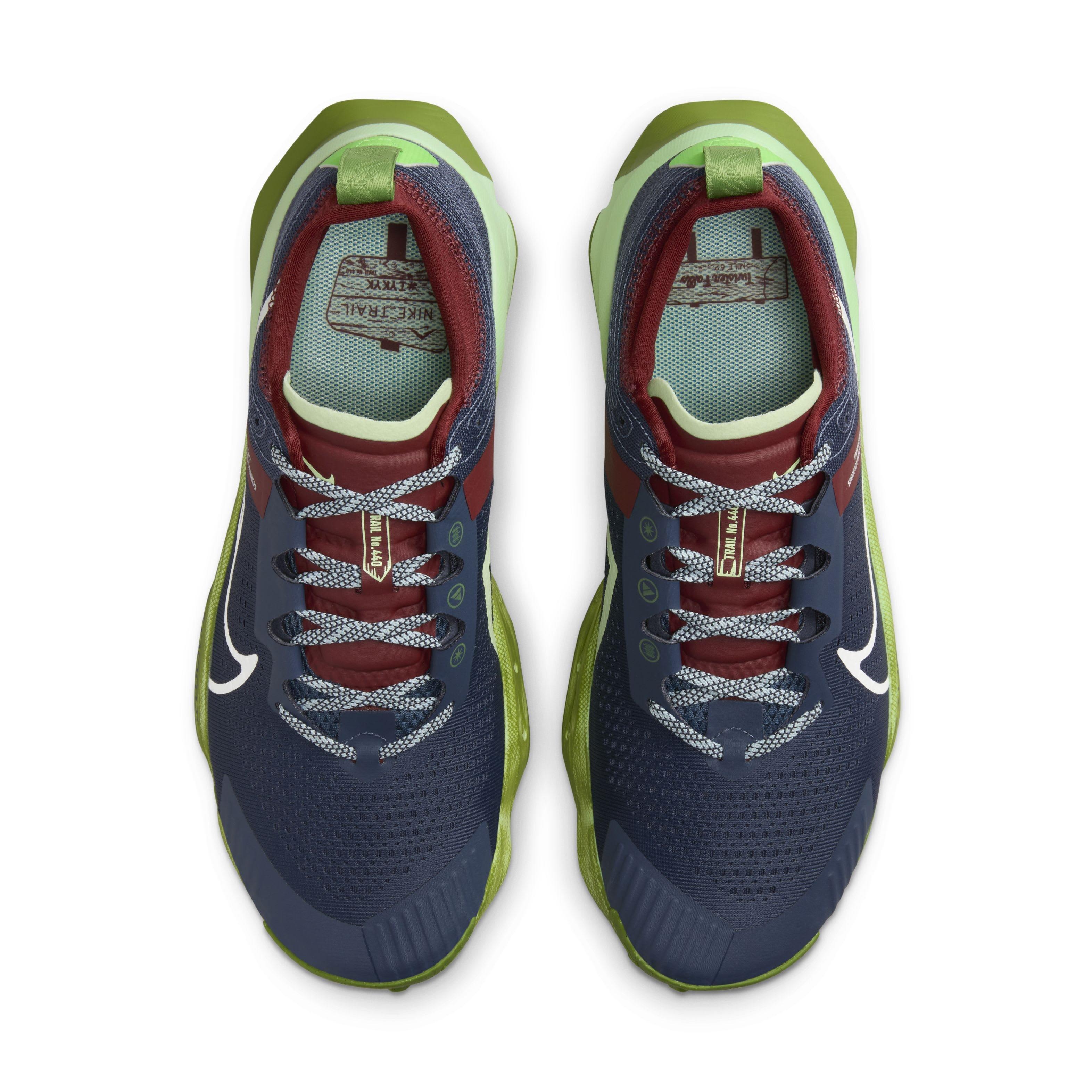 Nike Zegama "Thunder Blue/Chlorophyll/Dark Team Red/Summit White" Men's Trail Running Shoe - BLUE/CHLOROPHYLL/DK RED/WHITE Thumbnail View 4