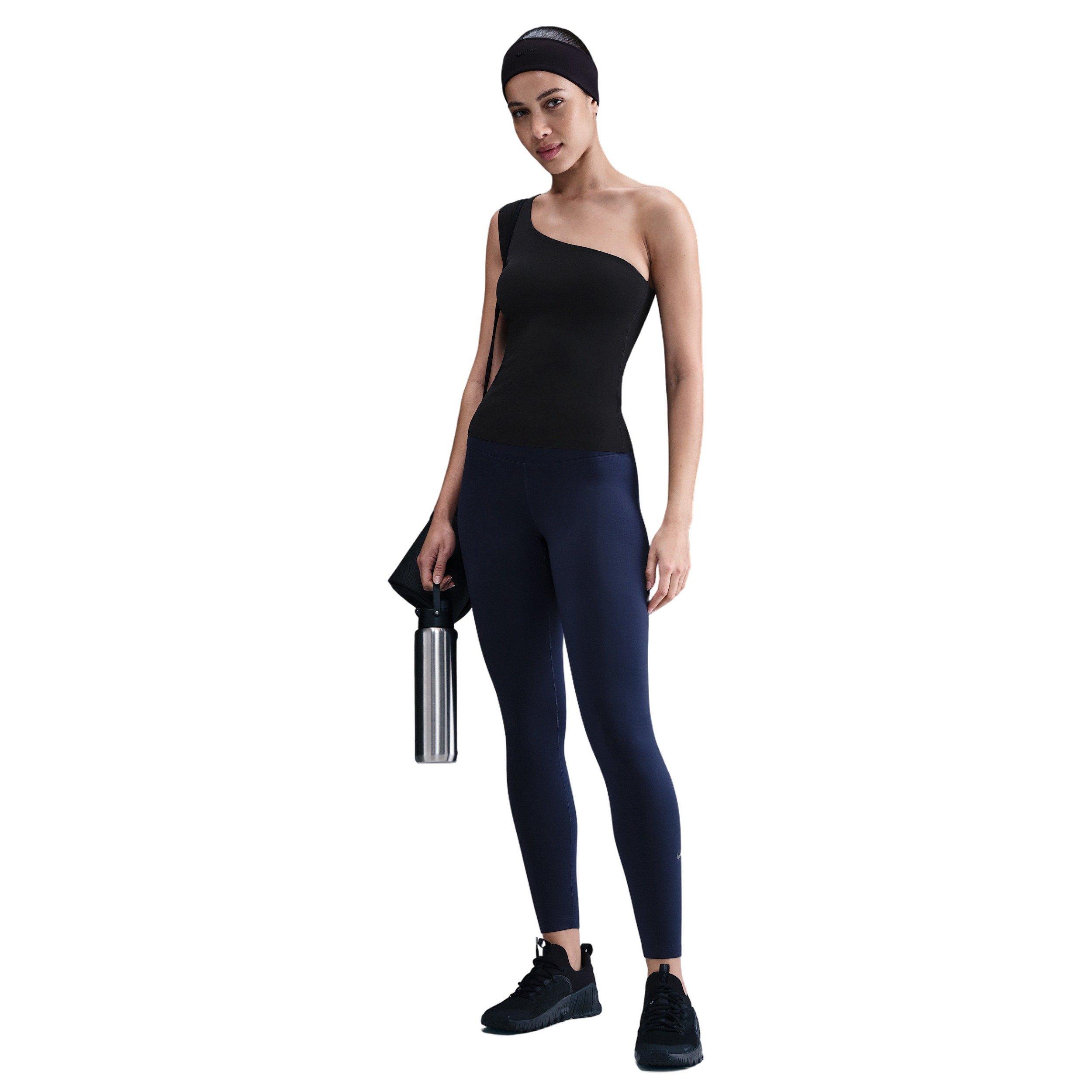 Nike Women's One High-Waisted Therma-FIT Full-Length Leggings -Navy - NAVY Thumbnail View 3