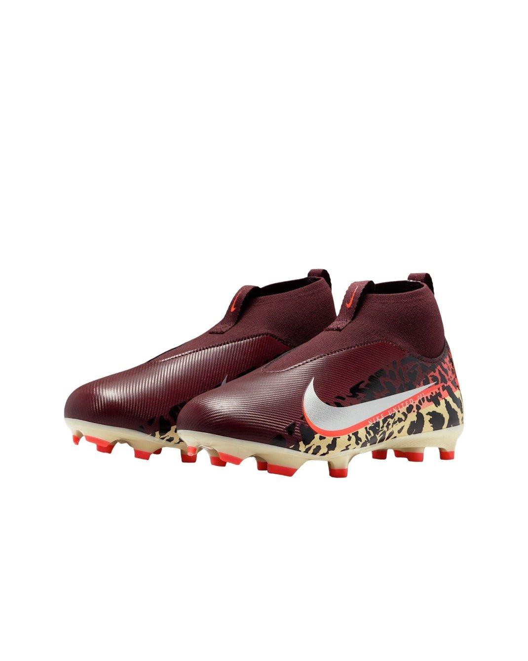 Nike United Jr. Mercurial Superfly 10 A MG "Burgundy/Red/Fossil/Silver" Preschool Kids' Soccer Cleat - BURGUNDY/RED/FOSSIL/SILVER Thumbnail View 3