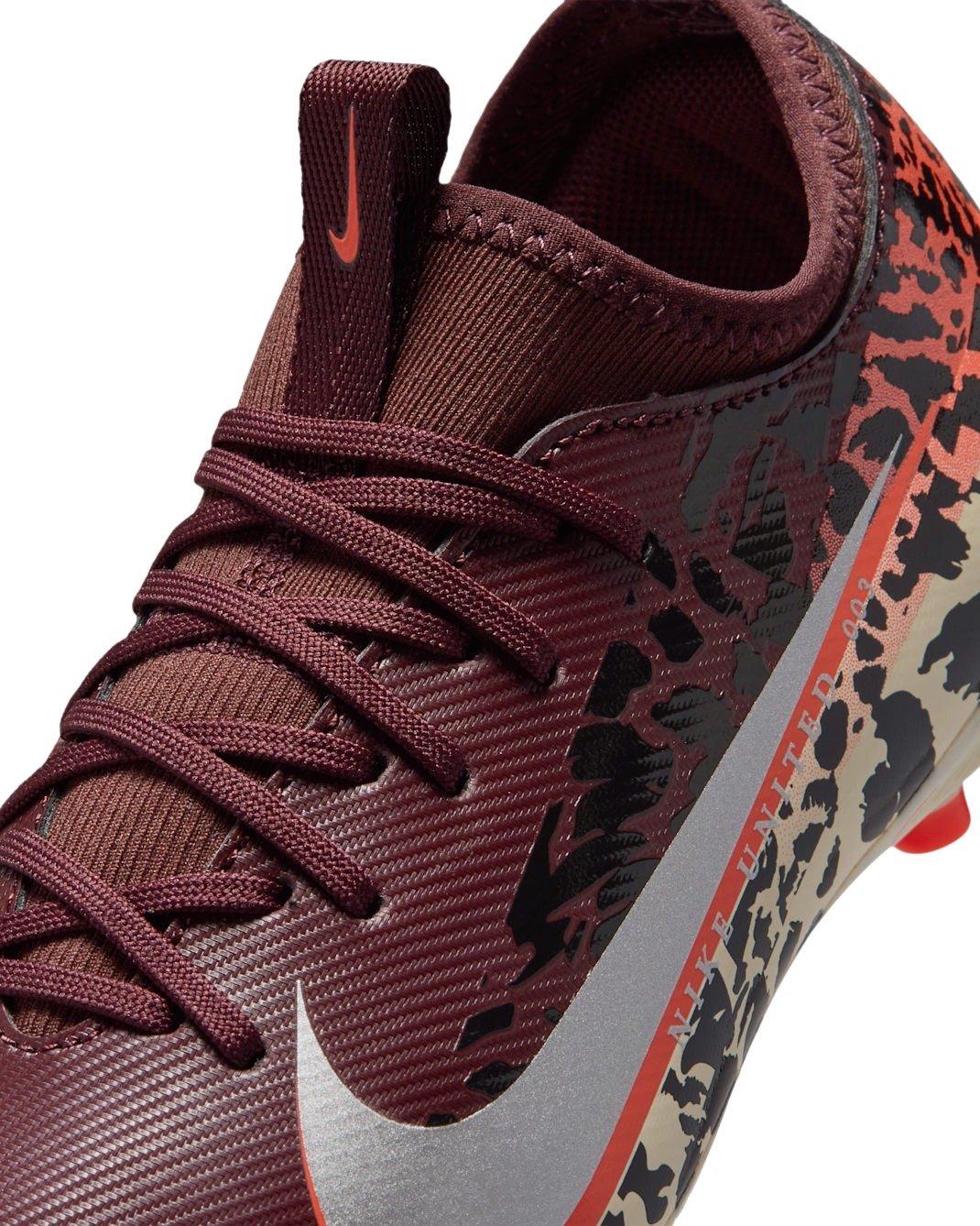 Nike United Jr. Mercurial Vapor 16 A MG "Burgundy/Red/Fossil/Silver" Preschool Kids' Soccer Cleat - BURGUNDY/RED/FOSSIL/SILVER Thumbnail View 7