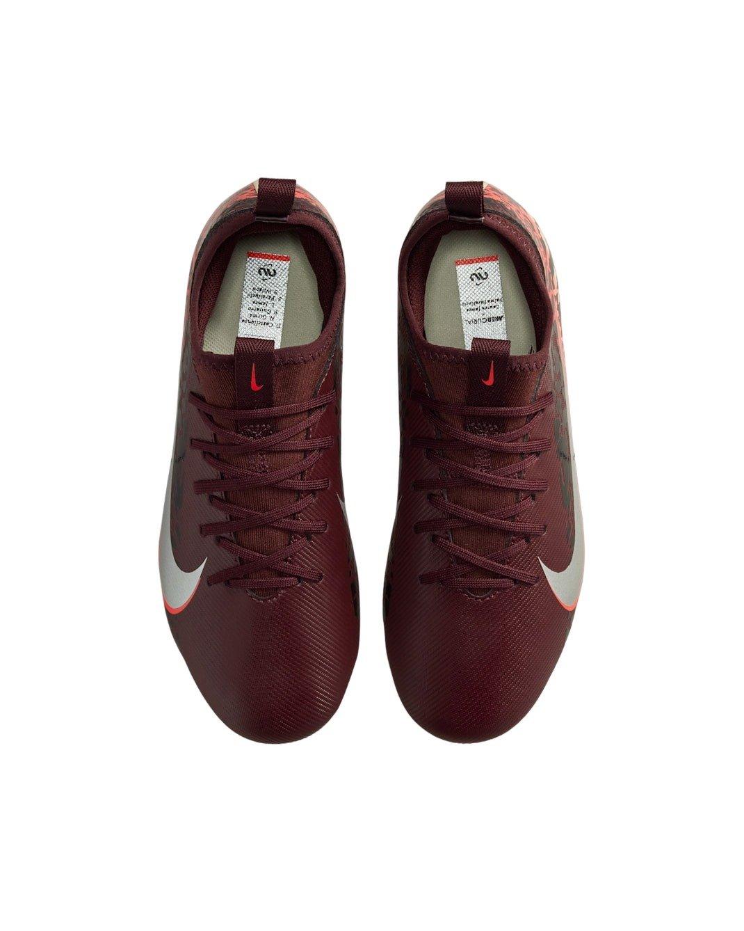 Nike United Jr. Mercurial Vapor 16 A MG "Burgundy/Red/Fossil/Silver" Grade School Kids' Soccer Cleat - BURGUNDY/RED/FOSSIL/SILVER Thumbnail View 4